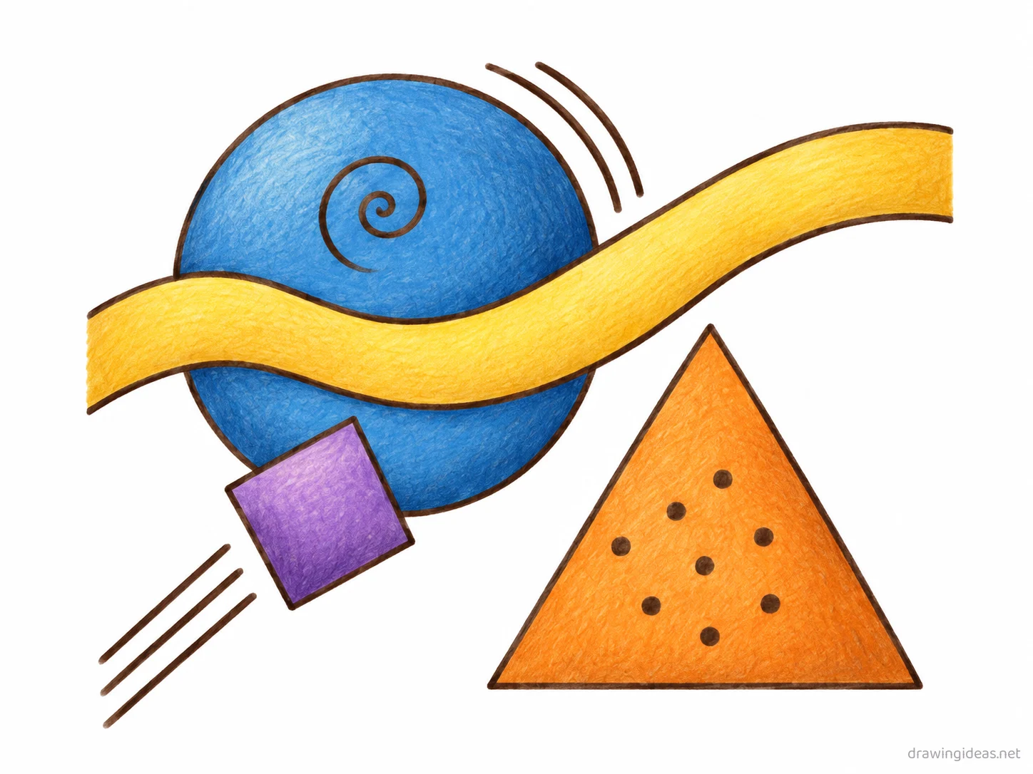 Abstract drawing — hand-drawn abstract illustration with ink lines and soft colors