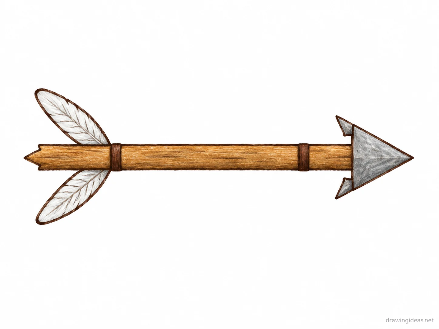 Arrow drawing — hand-drawn arrow illustration with ink lines and soft colors