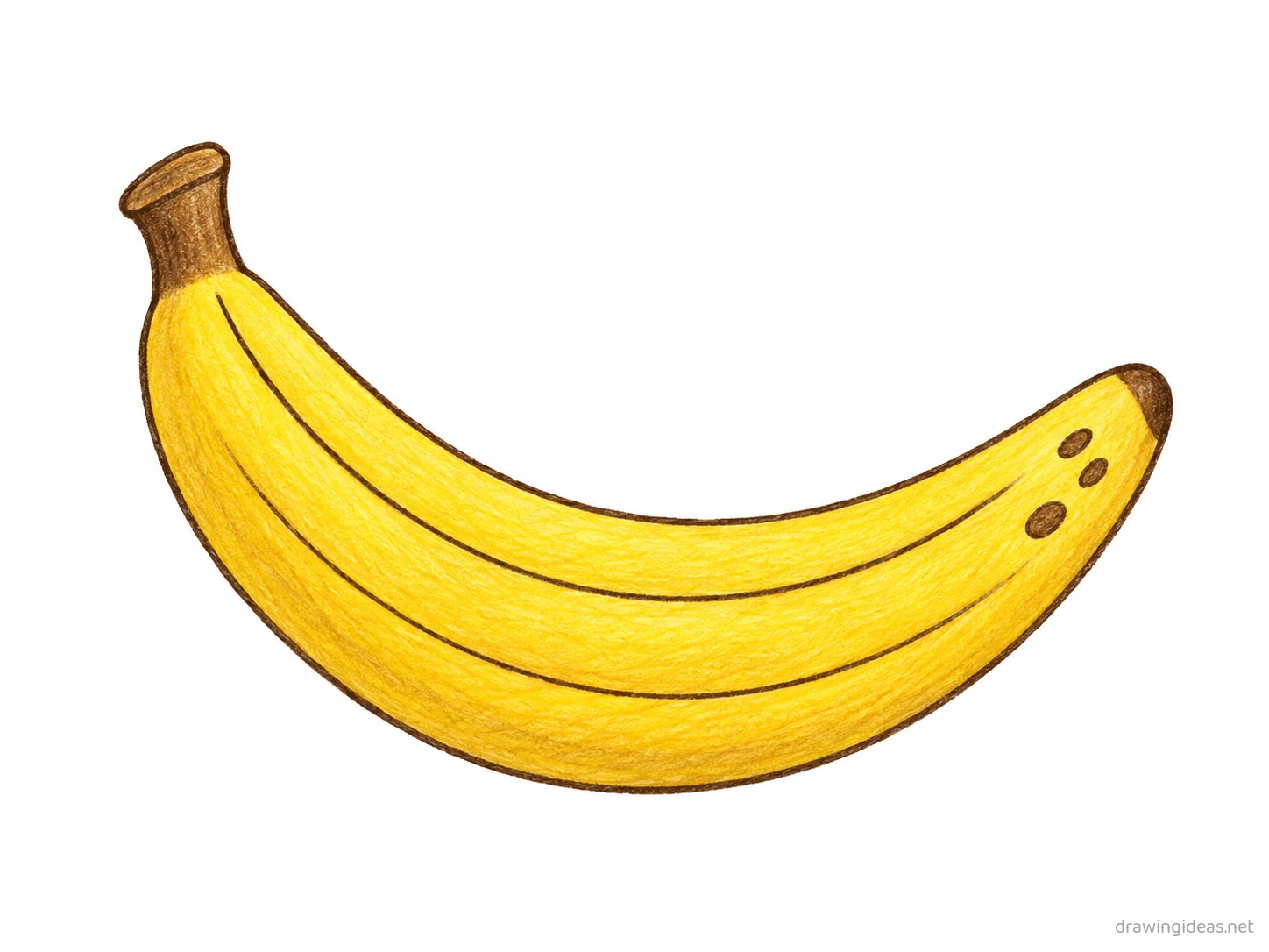 Banana drawing — hand-drawn banana illustration with ink lines and soft colors