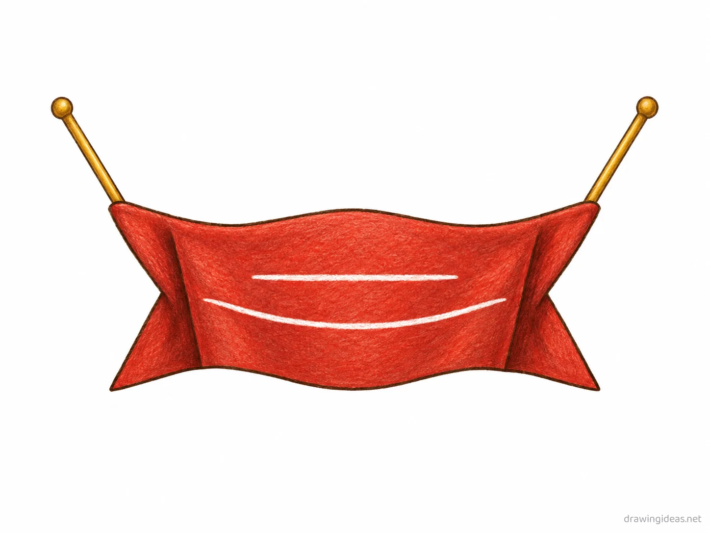 Banner drawing — hand-drawn banner illustration with ink lines and soft colors