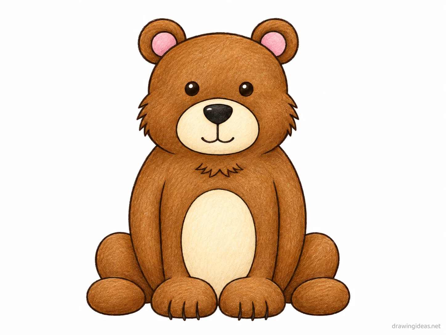 Bear drawing — hand-drawn bear illustration with ink lines and soft colors