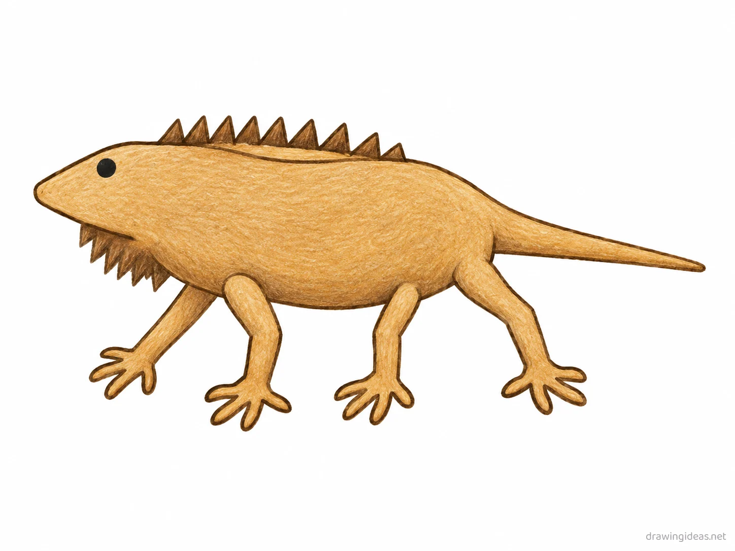 Bearded Dragon drawing — hand-drawn bearded dragon illustration with ink lines and soft colors