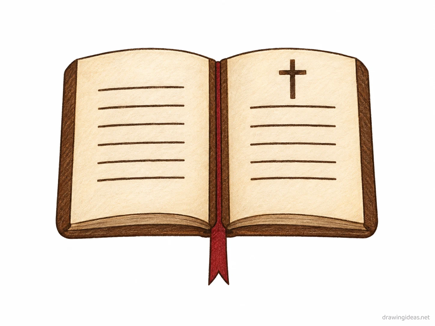 Bible drawing — hand-drawn bible illustration with ink lines and soft colors