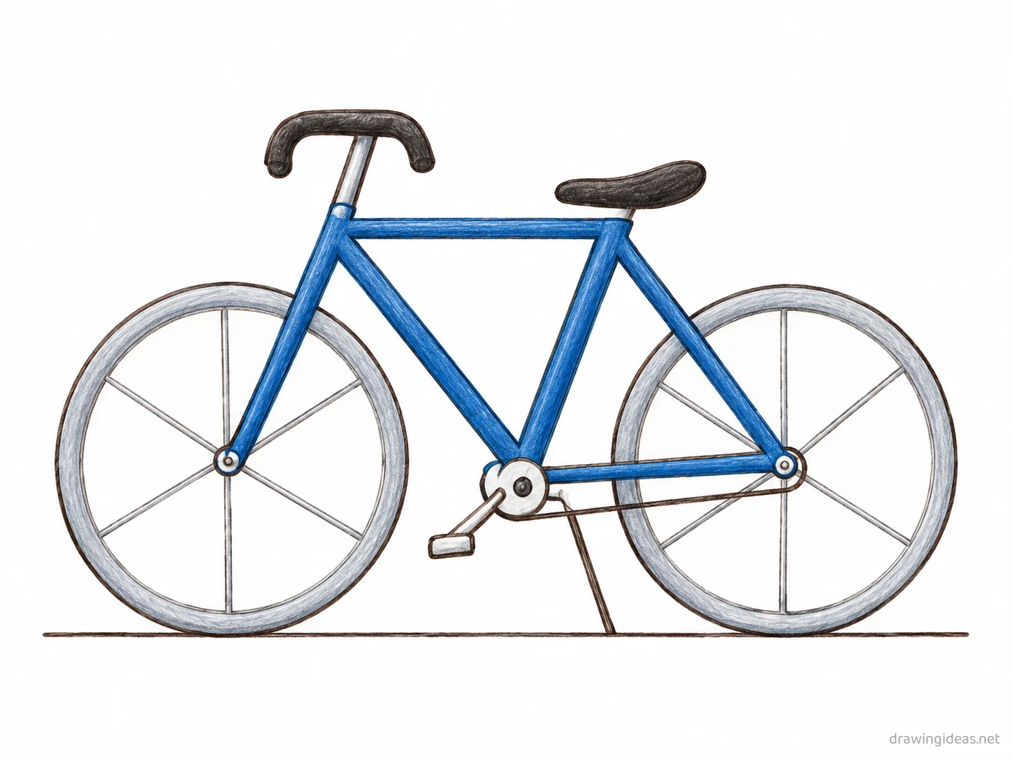 Bicycle drawing ā hand-drawn bicycle illustration with ink lines and soft colors