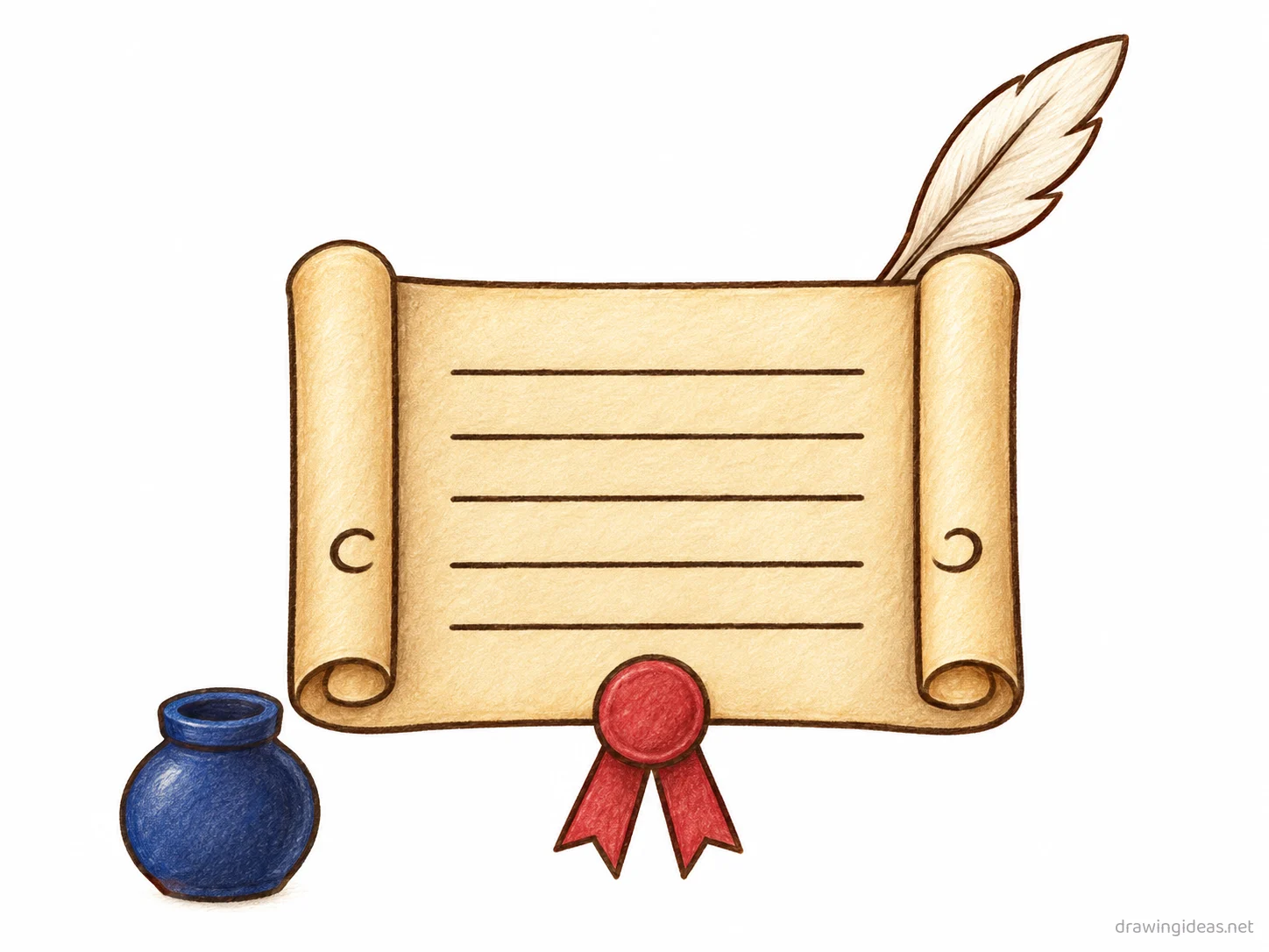 Bill of Rights drawing — hand-drawn Bill of Rights illustration with ink lines and soft colors