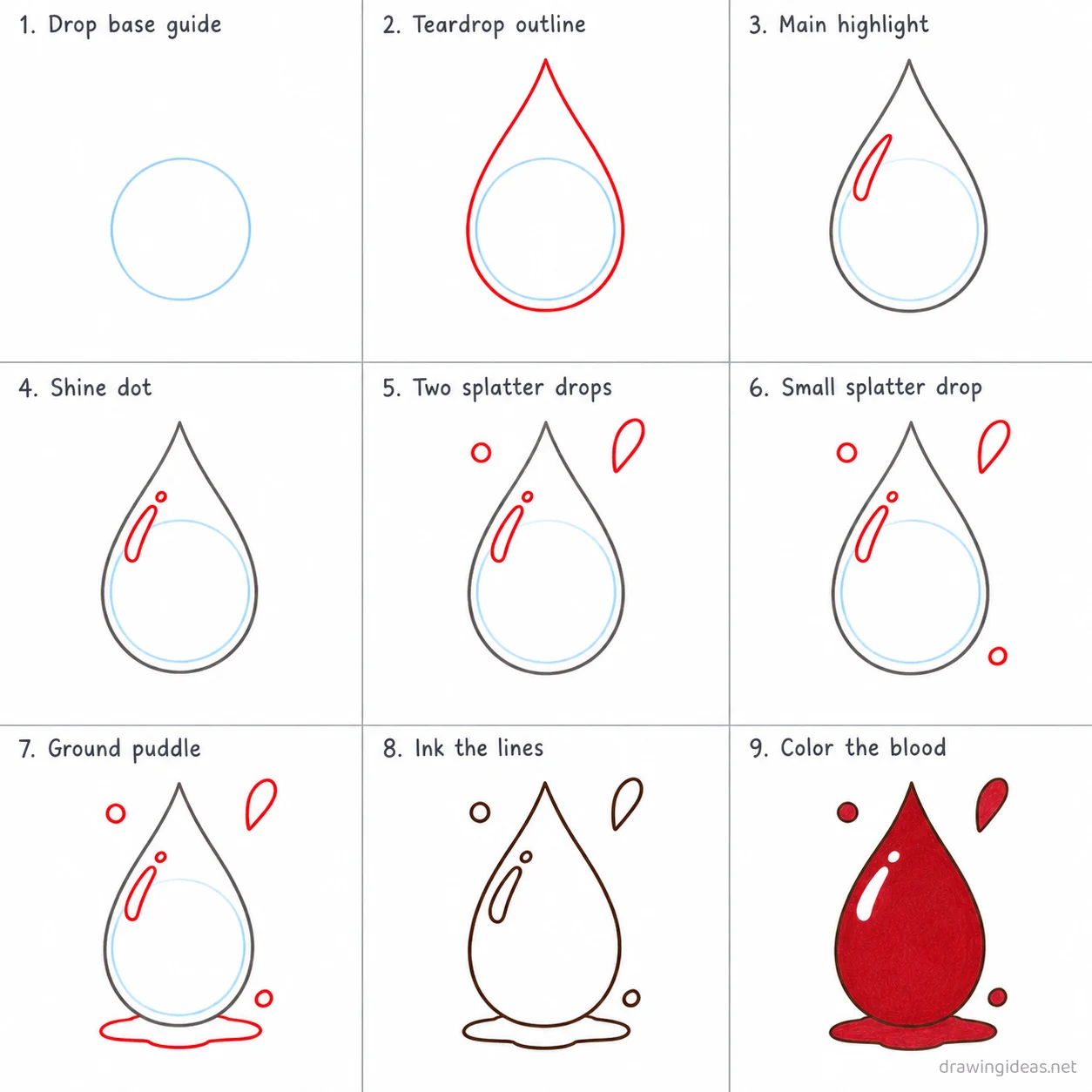How to draw blood step by step — 9-step blood drawing tutorial sheet