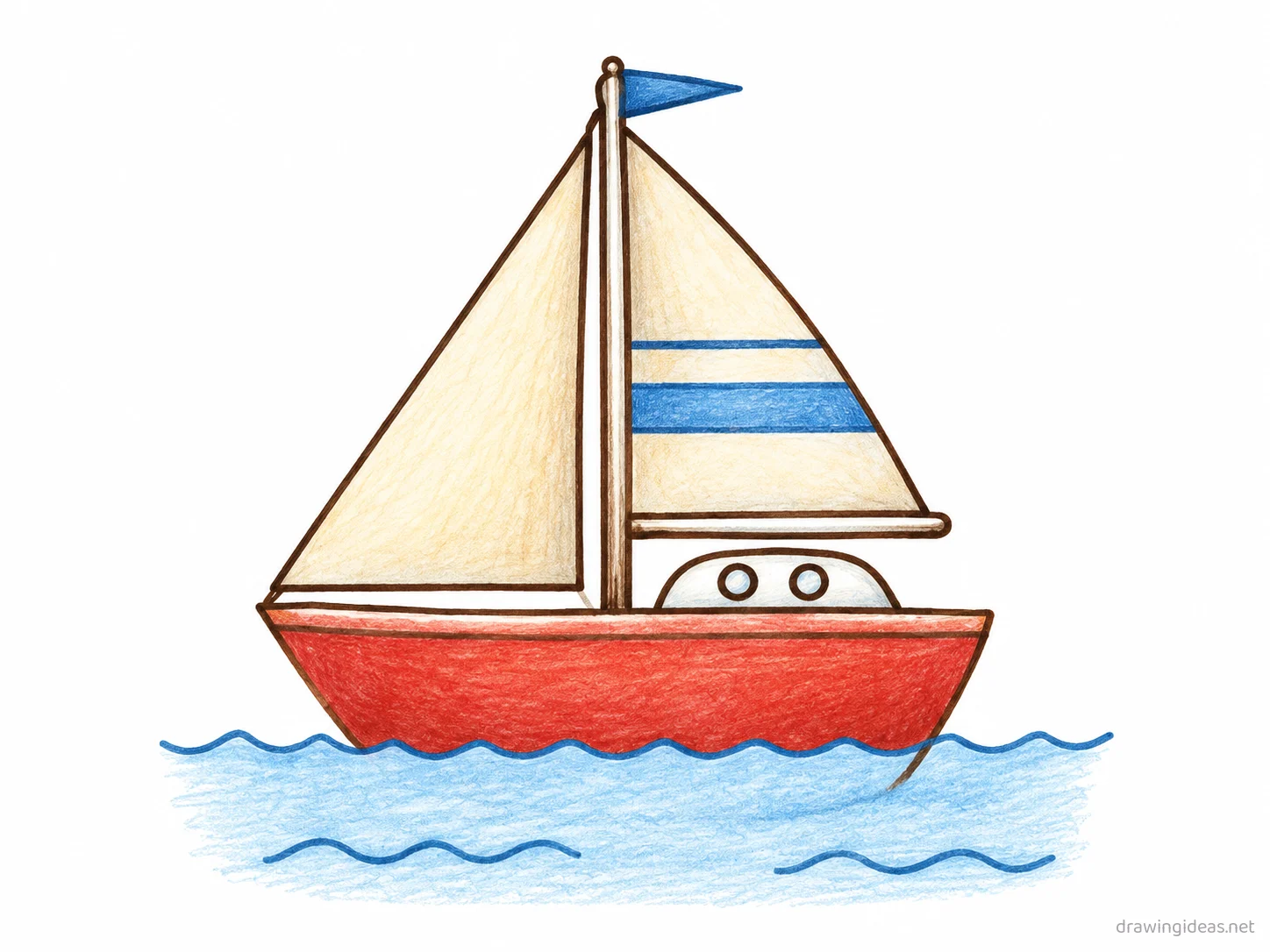 Boat drawing ā hand-drawn boat illustration with ink lines and soft colors
