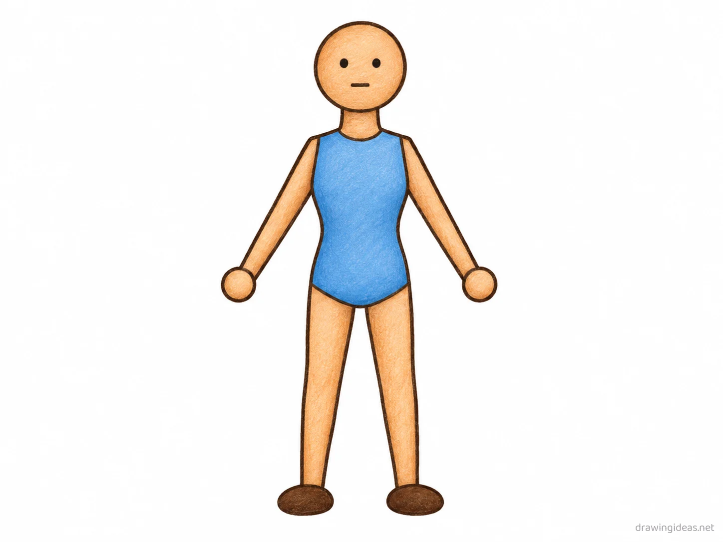 Body drawing — hand-drawn body illustration with ink lines and soft colors