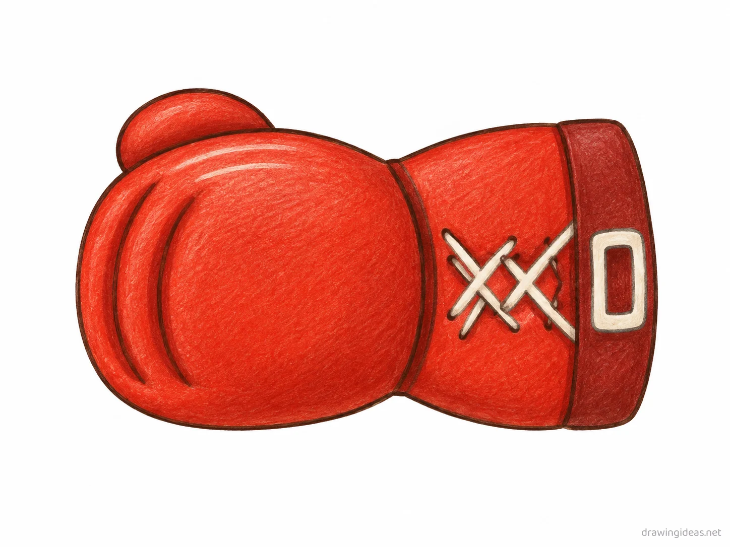 Boxing Glove drawing — hand-drawn boxing glove illustration with ink lines and soft colors