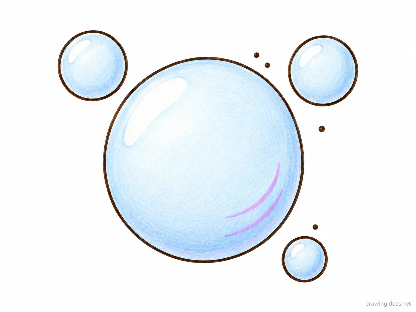 Bubble drawing — hand-drawn bubble illustration with ink lines and soft colors