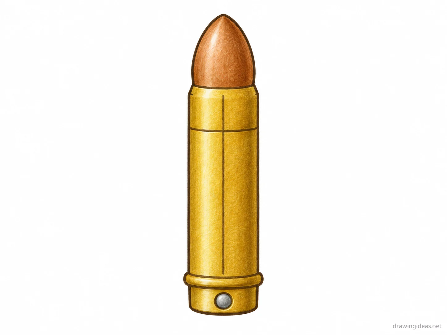Bullet drawing — hand-drawn bullet illustration with ink lines and soft colors