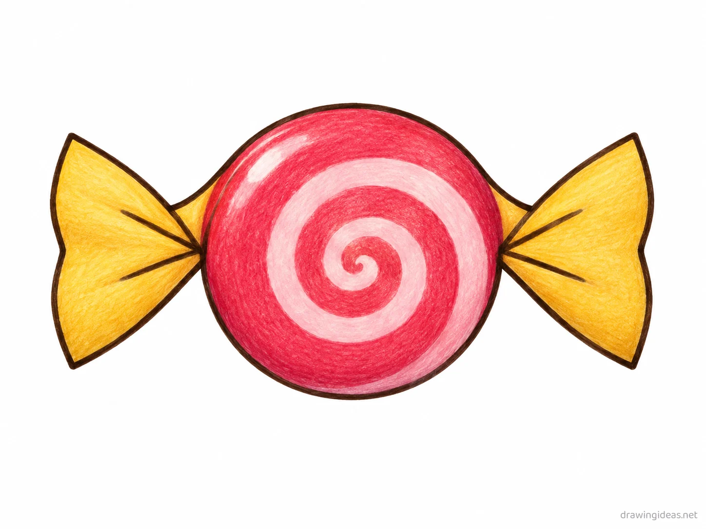 Candy drawing — hand-drawn candy illustration with ink lines and soft colors