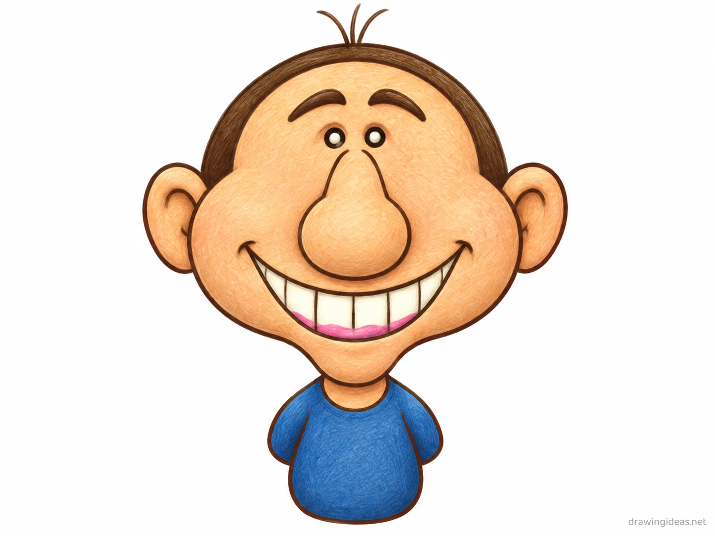 Caricature drawing — hand-drawn caricature illustration with ink lines and soft colors