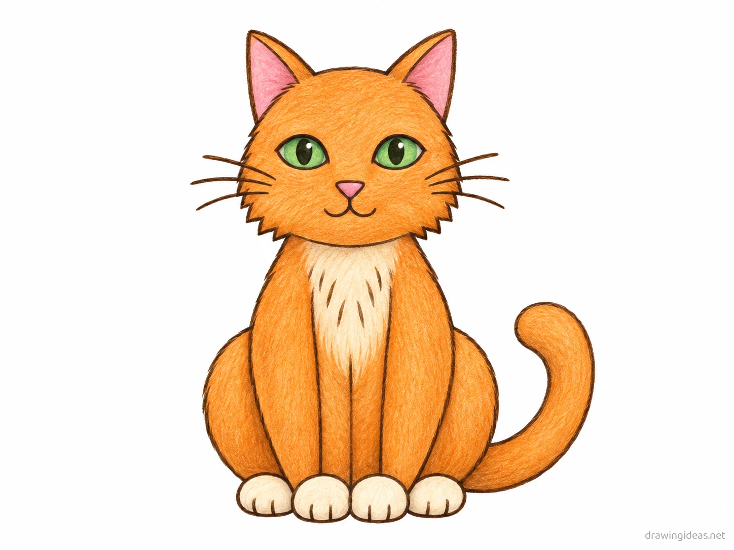 Cat drawing — hand-drawn cat illustration with ink lines and soft colors