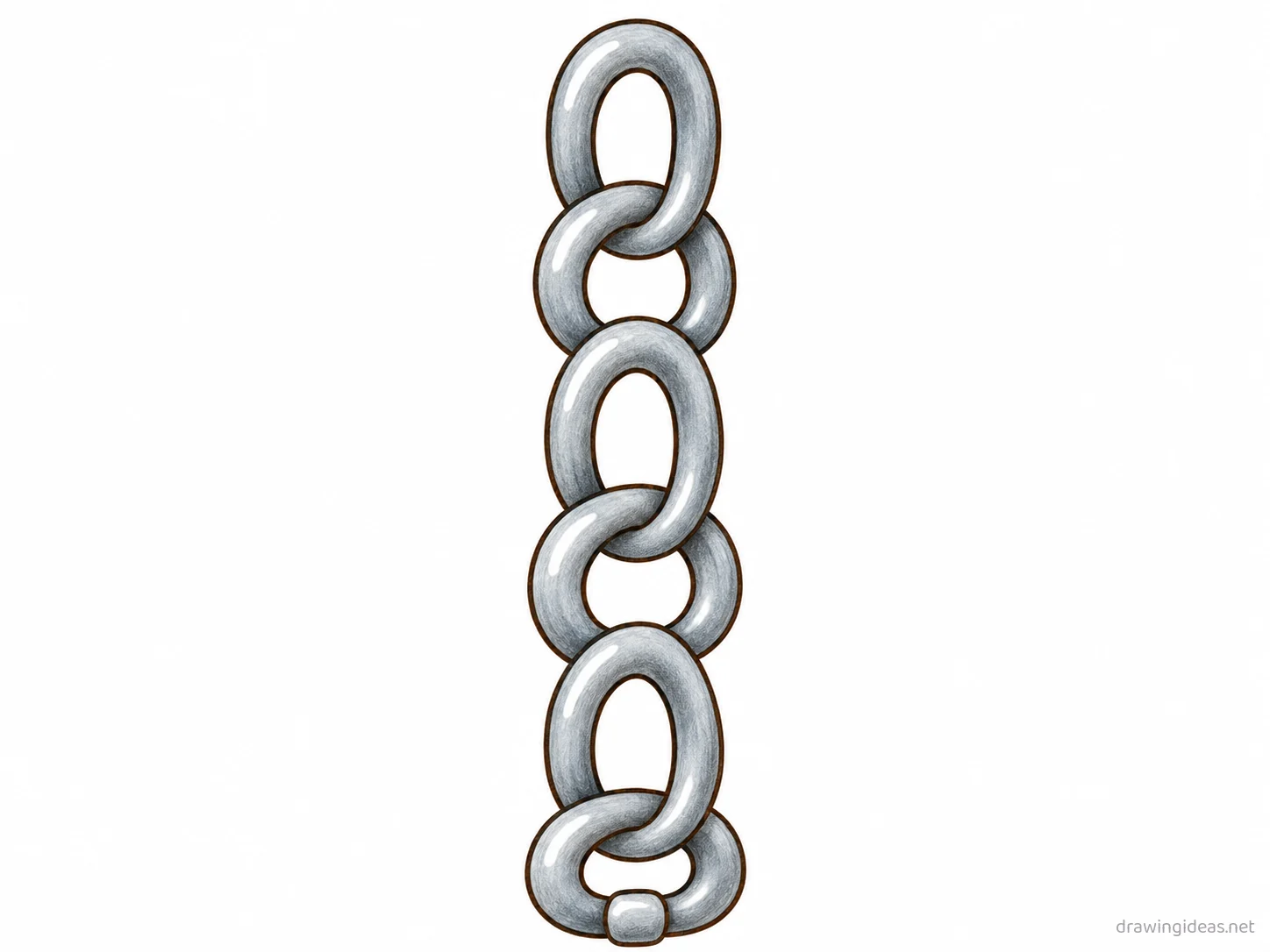 Chain drawing — hand-drawn chain illustration with ink lines and soft colors