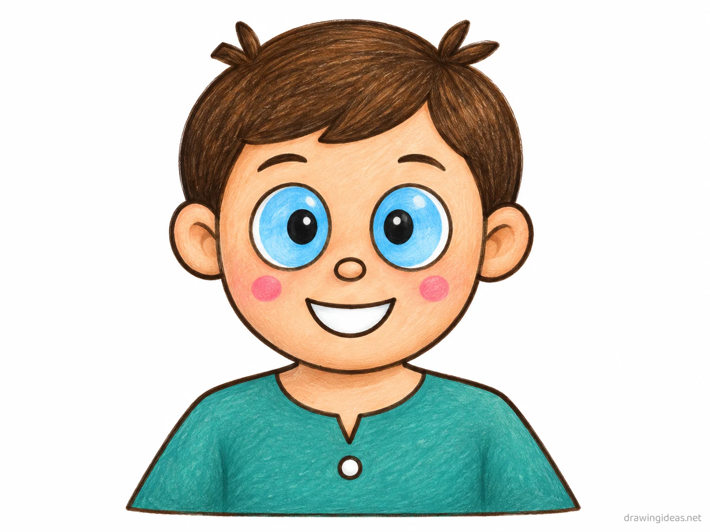 Character drawing — hand-drawn character illustration with ink lines and soft colors