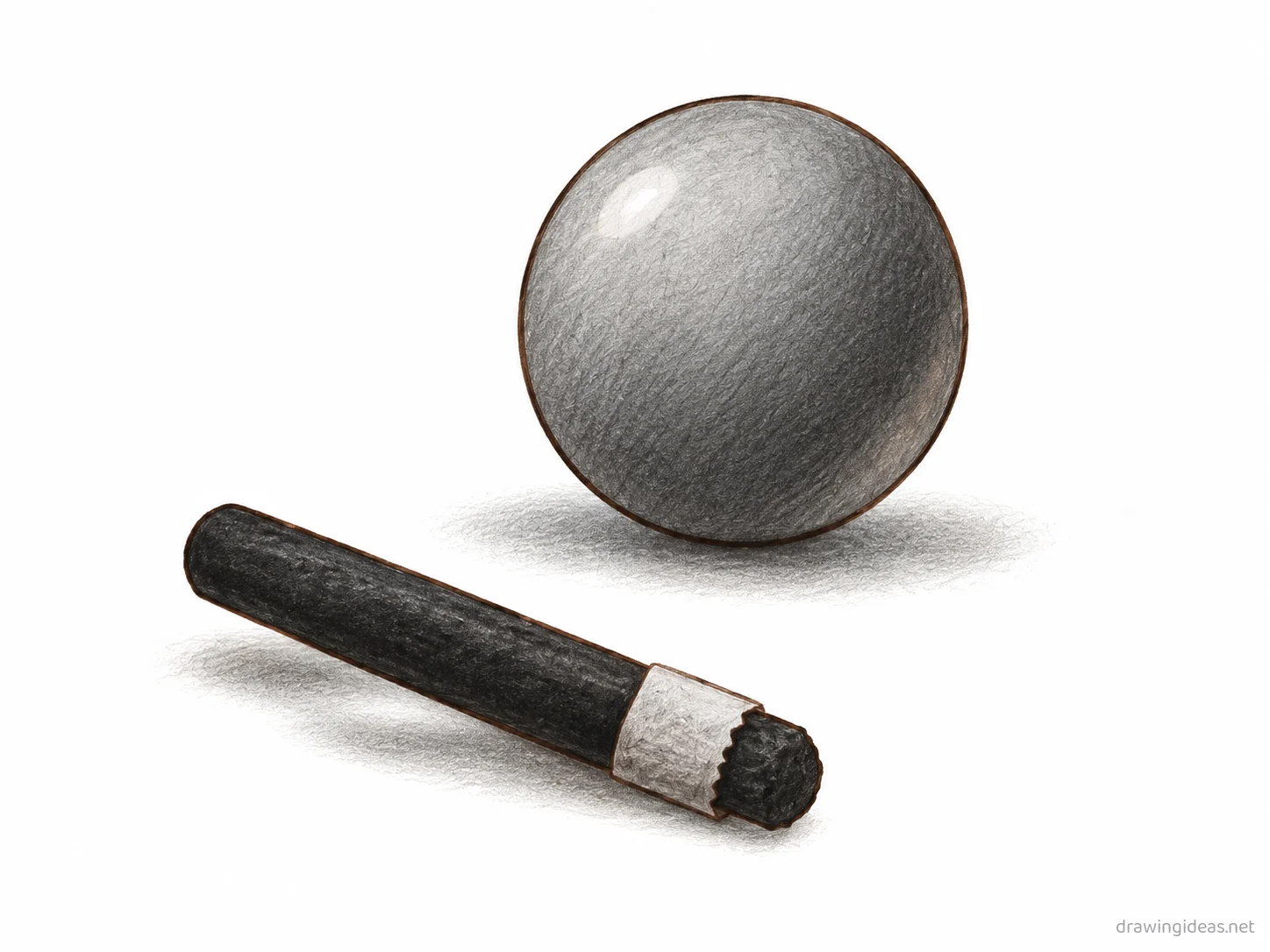 Charcoal drawing — hand-drawn charcoal illustration with ink lines and soft colors