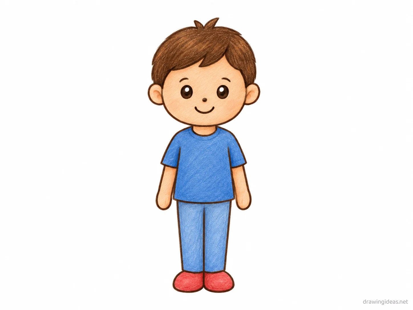 Child drawing — hand-drawn child illustration with ink lines and soft colors