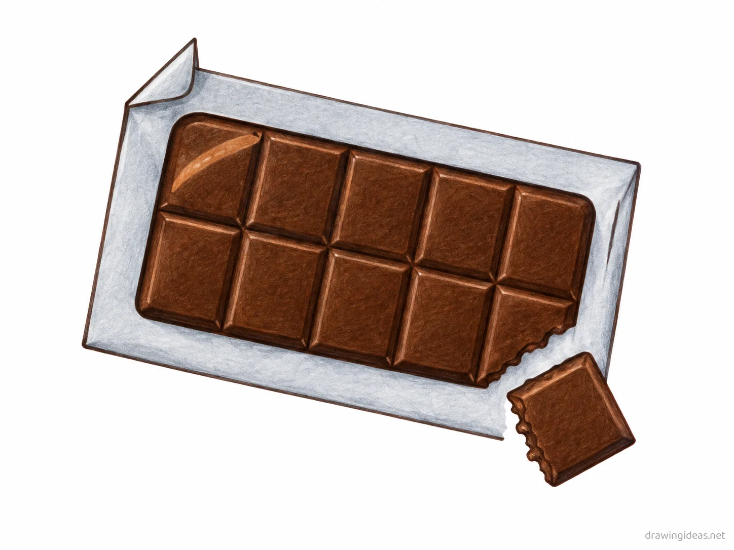 Chocolate drawing — hand-drawn chocolate illustration with ink lines and soft colors