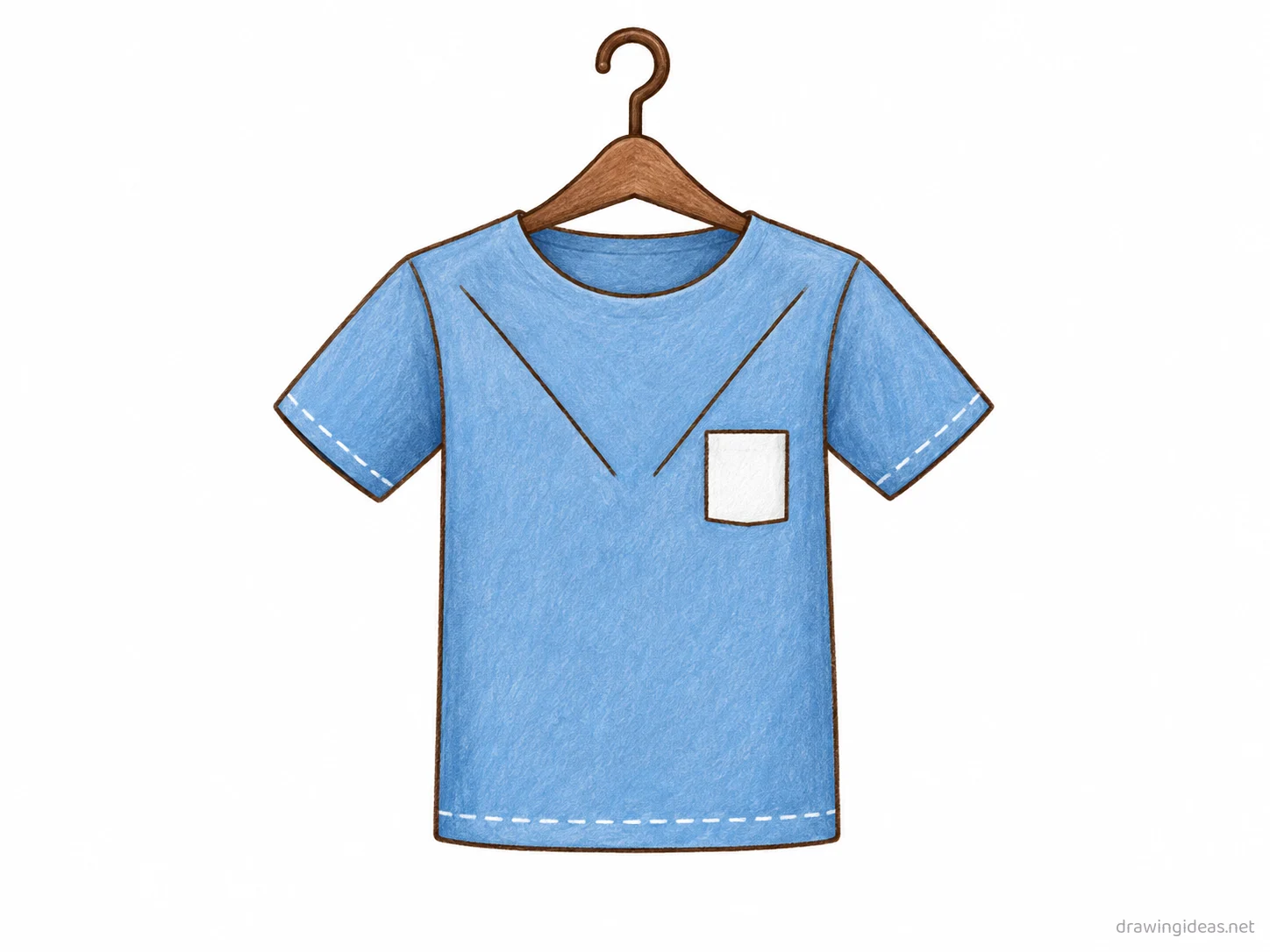 Clothes drawing — hand-drawn clothes illustration with ink lines and soft colors