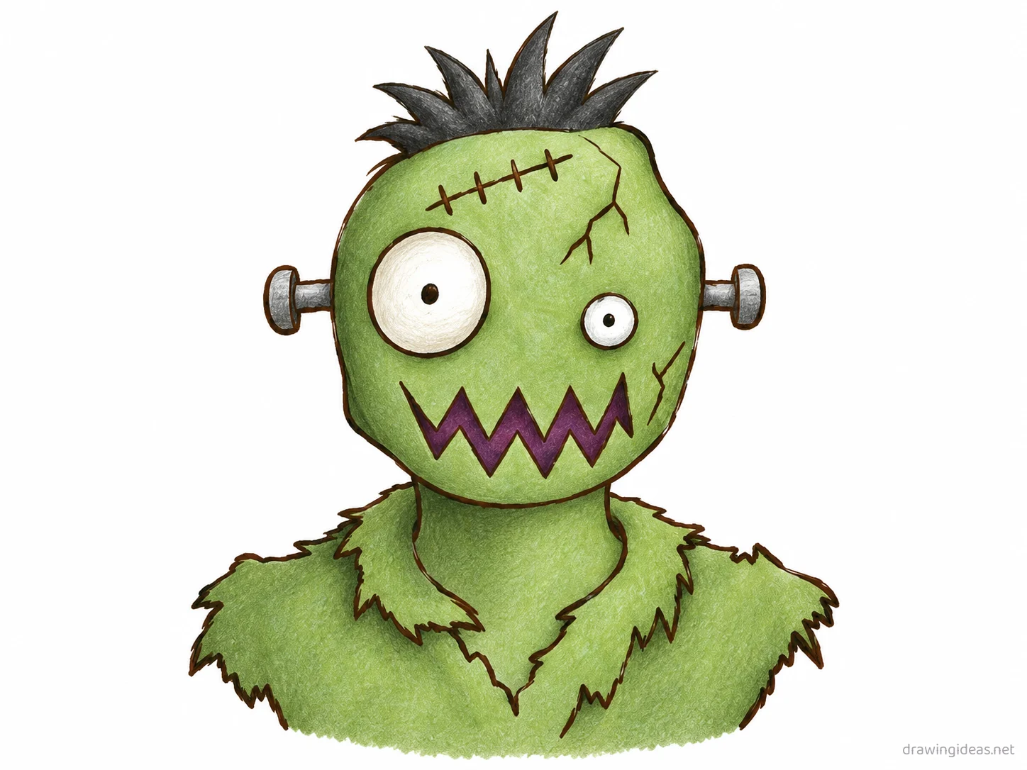 Creepy drawing — hand-drawn creepy illustration with ink lines and soft colors