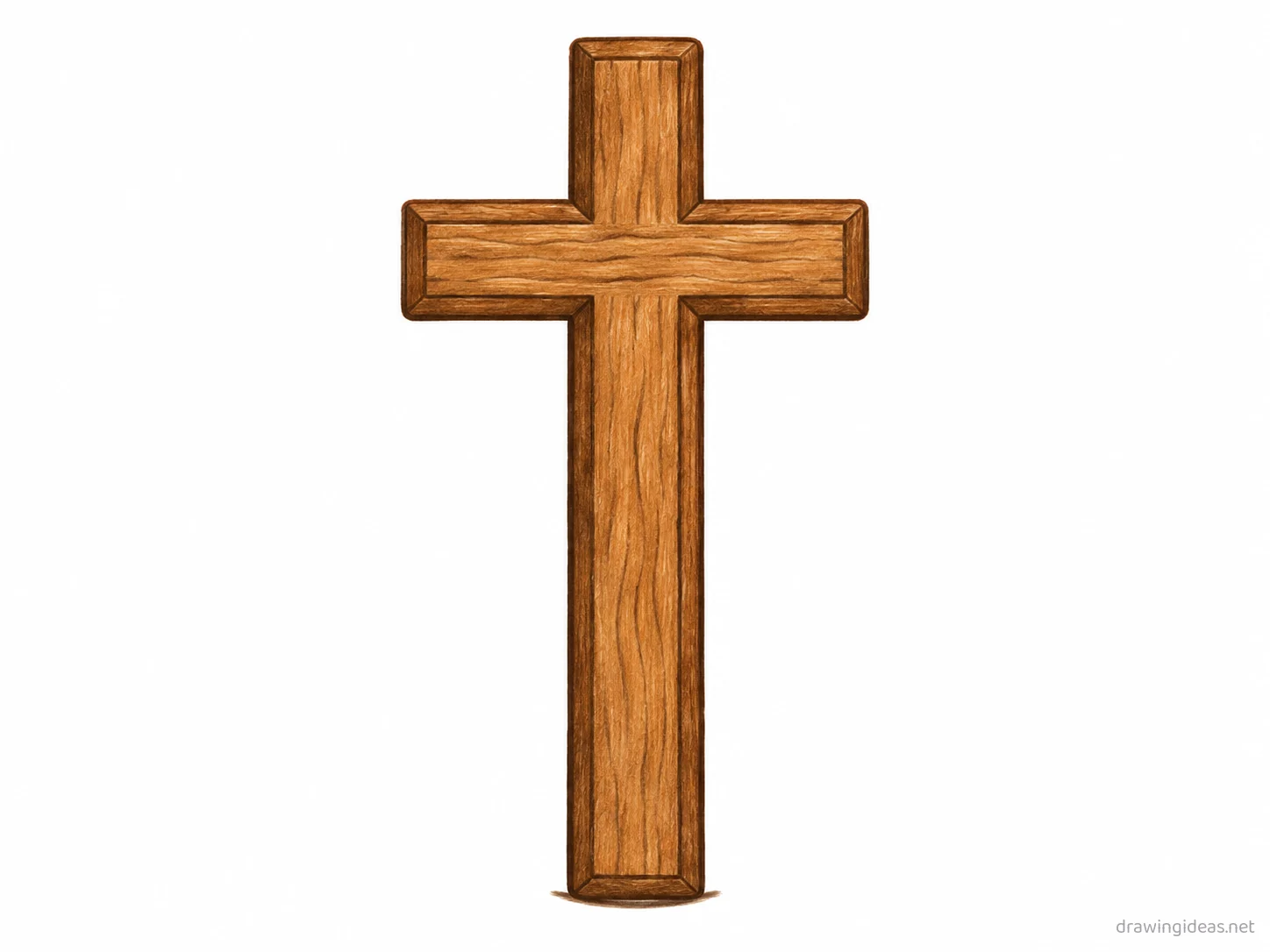 Cross drawing — hand-drawn cross illustration with ink lines and soft colors