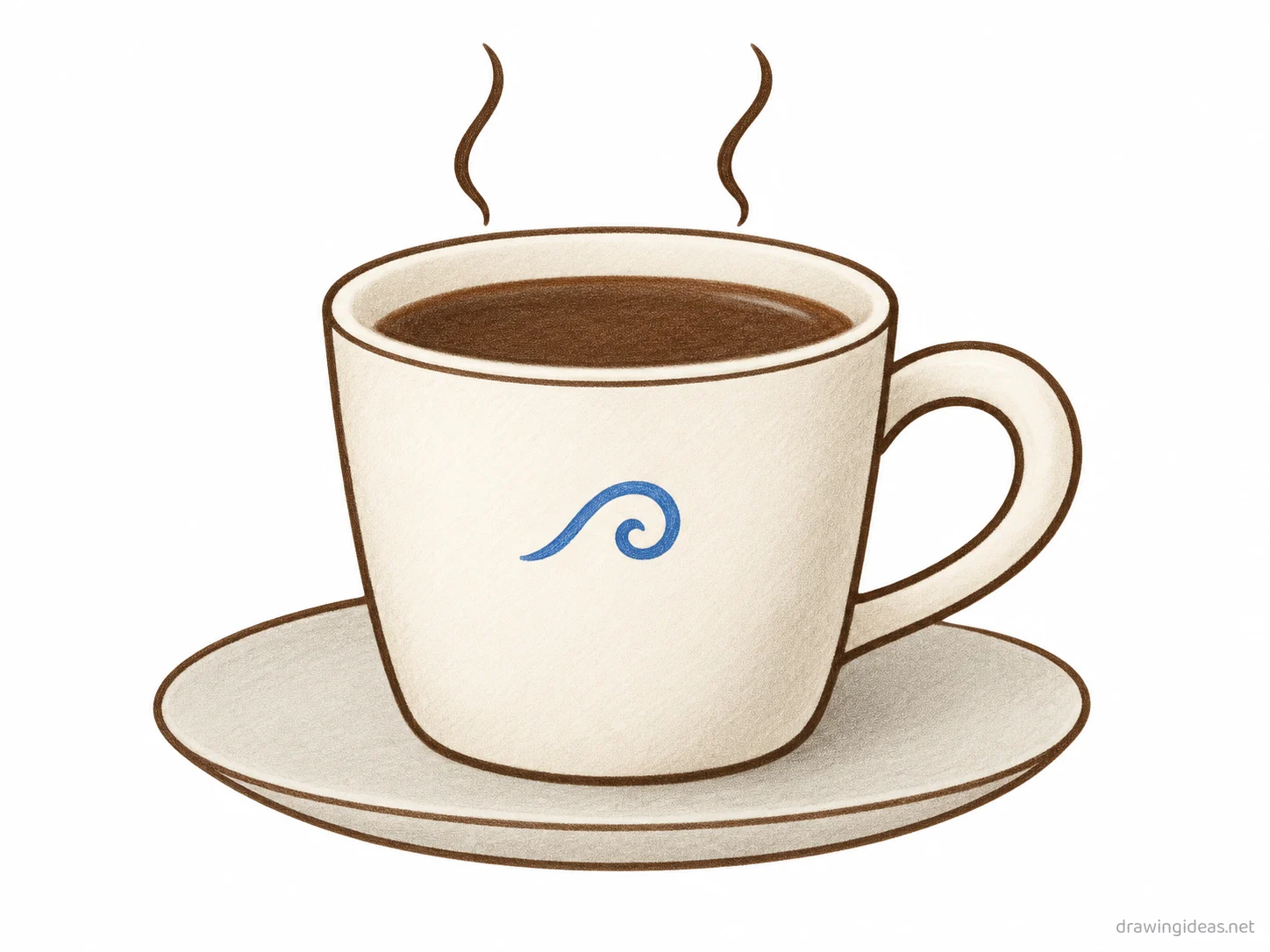 Cup drawing — hand-drawn cup illustration with ink lines and soft colors