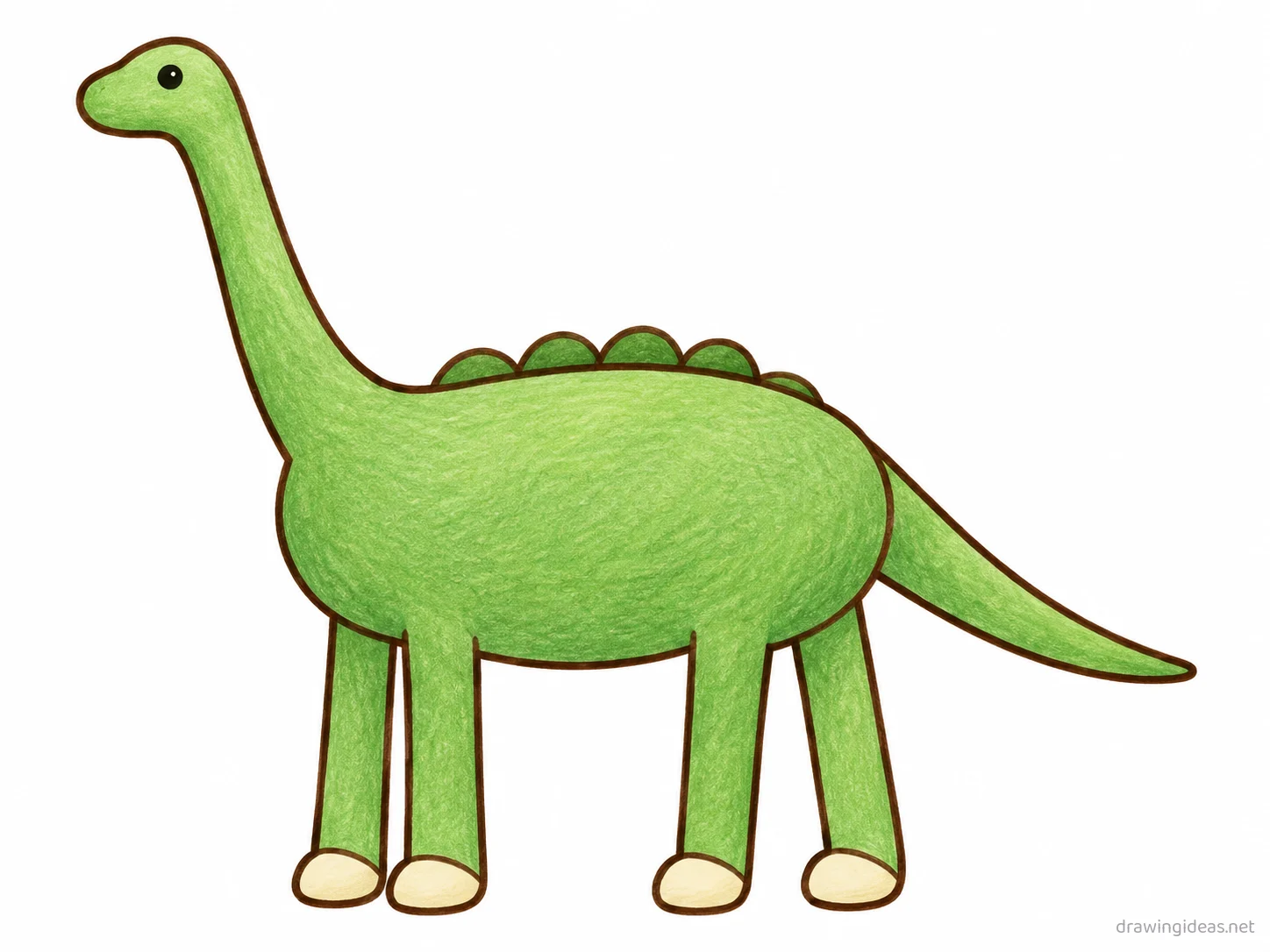 Dinosaur drawing — hand-drawn dinosaur illustration with ink lines and soft colors