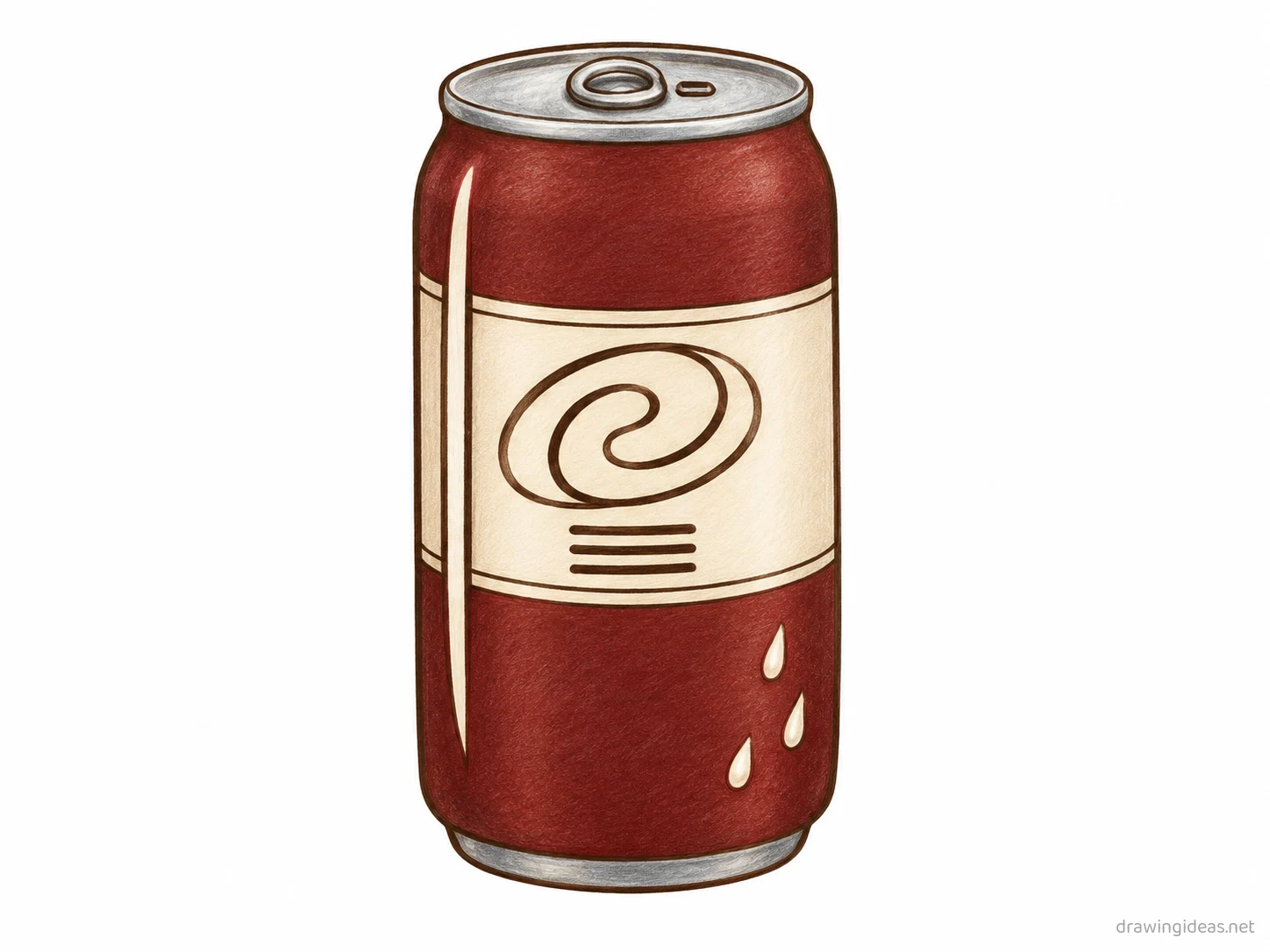 Dr Pepper drawing — hand-drawn Dr Pepper illustration with ink lines and soft colors