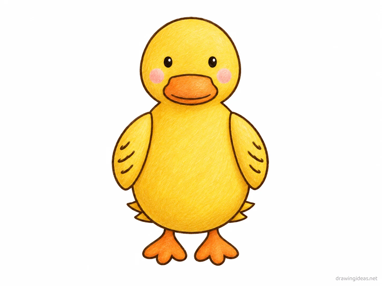 Duck drawing — hand-drawn duck illustration with ink lines and soft colors