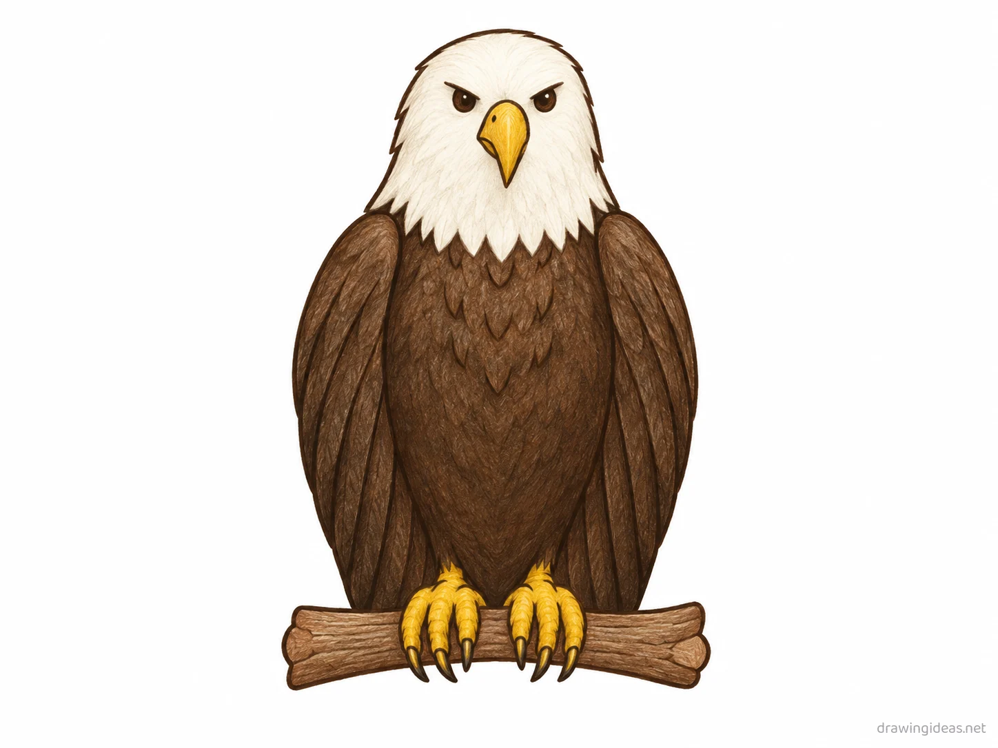 Eagle drawing — hand-drawn eagle illustration with ink lines and soft colors