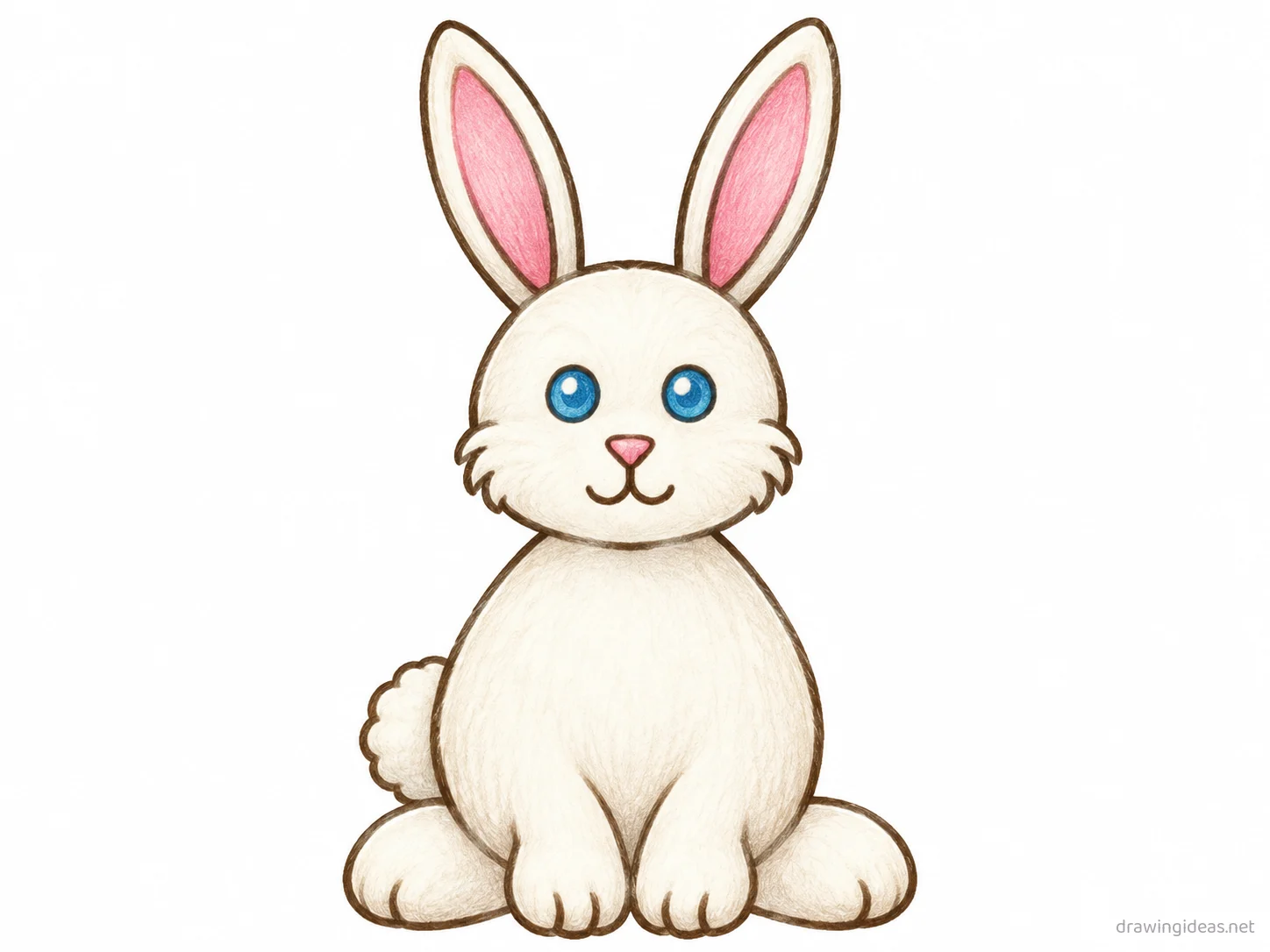 Easter Bunny drawing — hand-drawn Easter bunny illustration with ink lines and soft colors