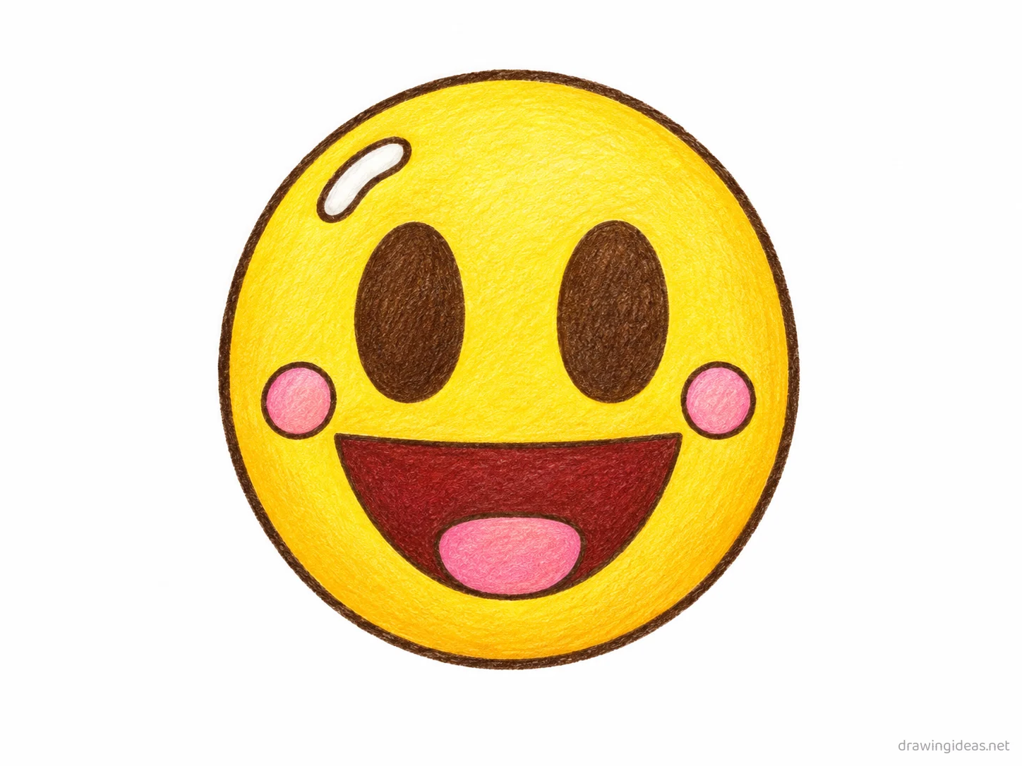 Emoji drawing — hand-drawn emoji illustration with ink lines and soft colors