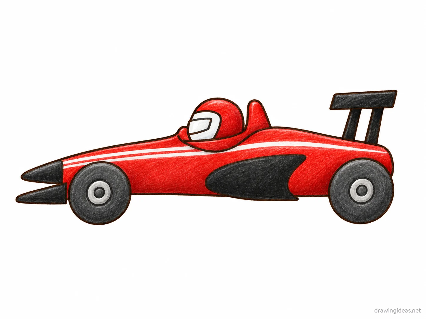 F1 Car drawing ā hand-drawn f1 car illustration with ink lines and soft colors