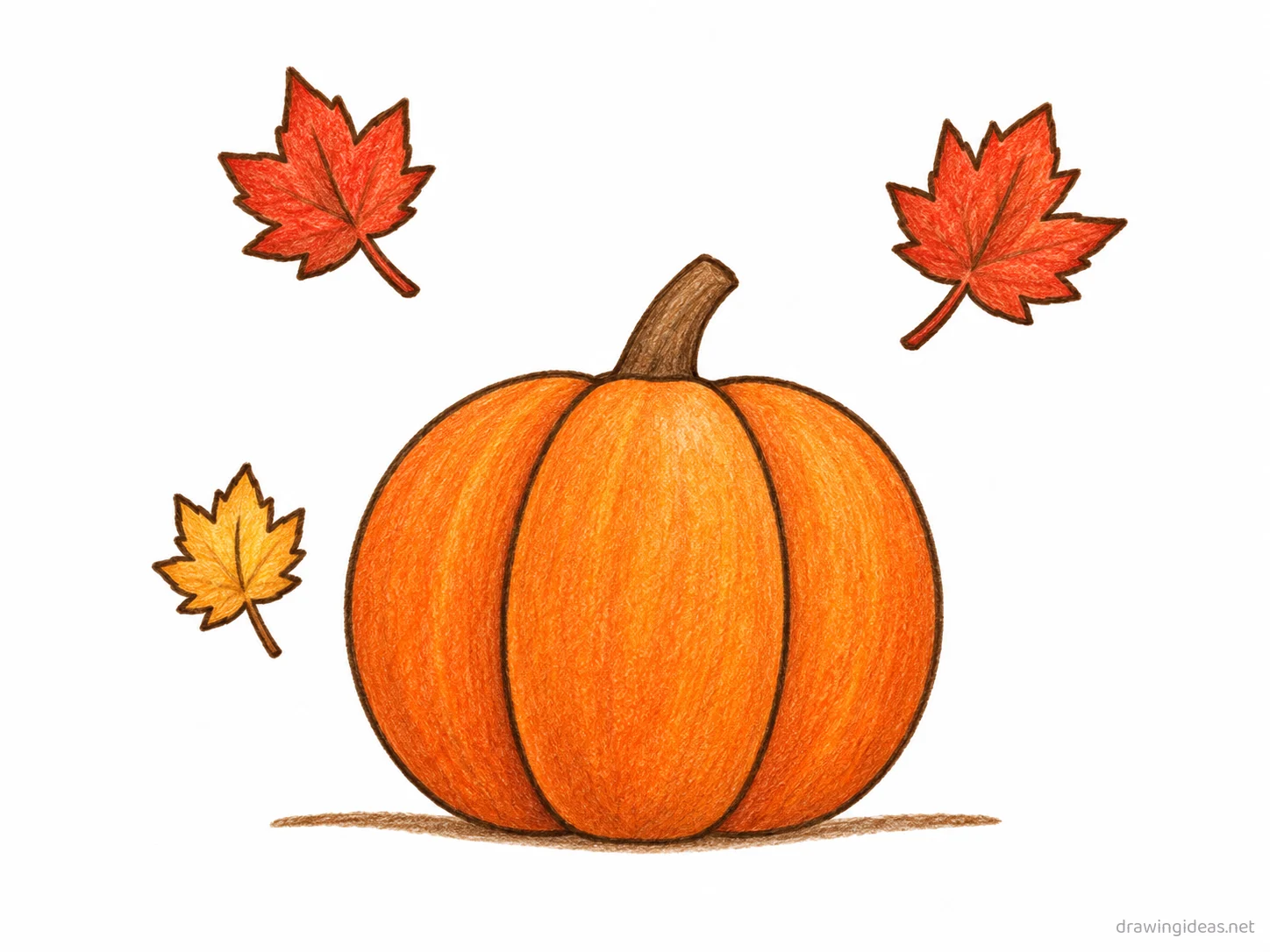 Fall drawing — hand-drawn fall illustration with ink lines and soft colors