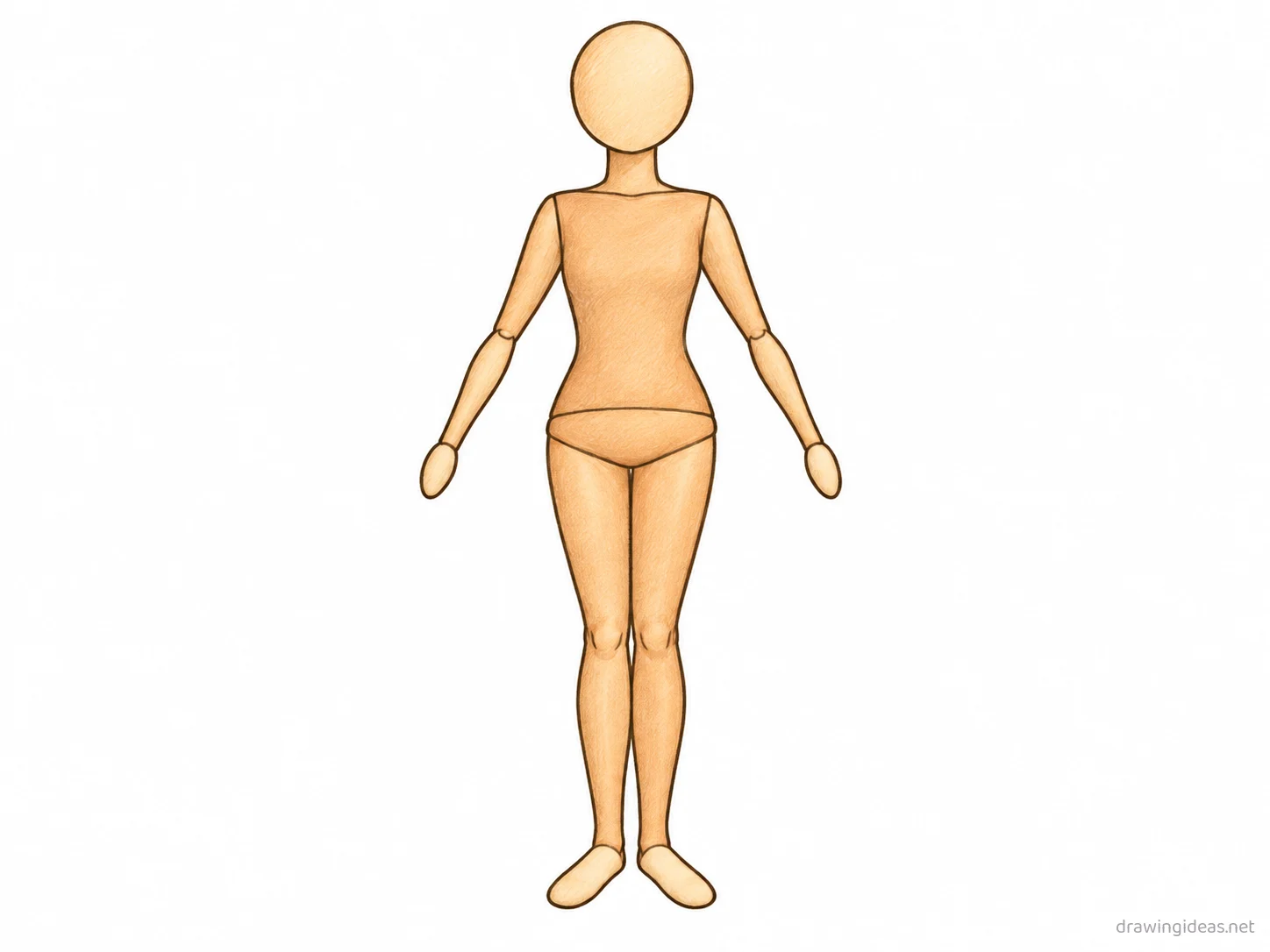 Female Poses Body Base drawing — hand-drawn female poses body base illustration with ink lines and soft colors