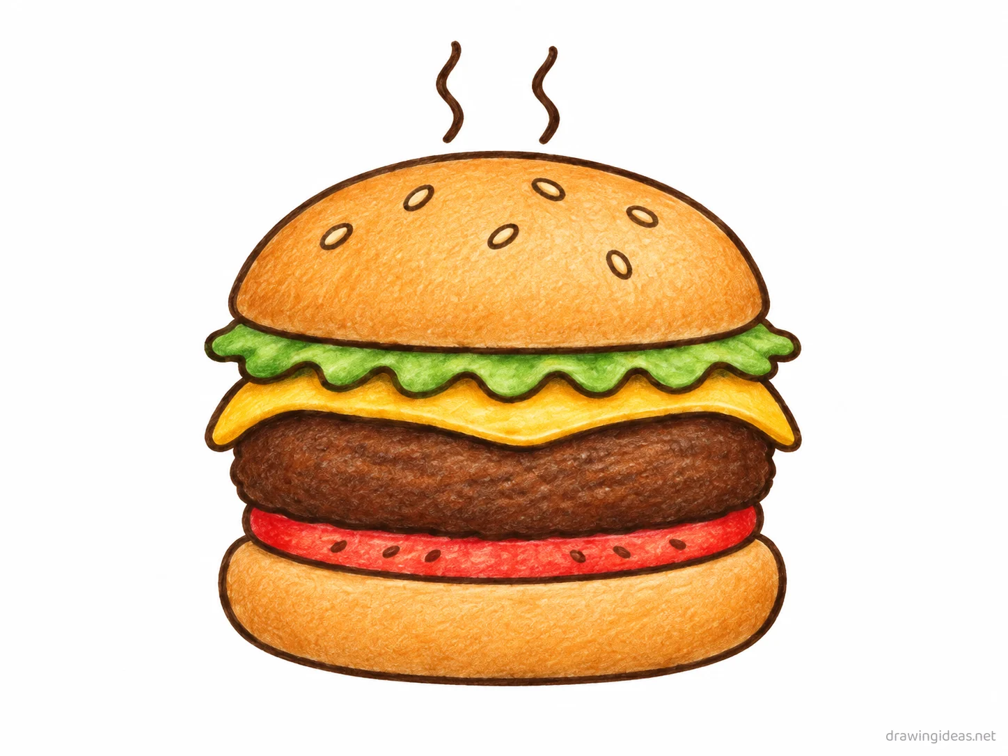 Food drawing — hand-drawn food illustration with ink lines and soft colors