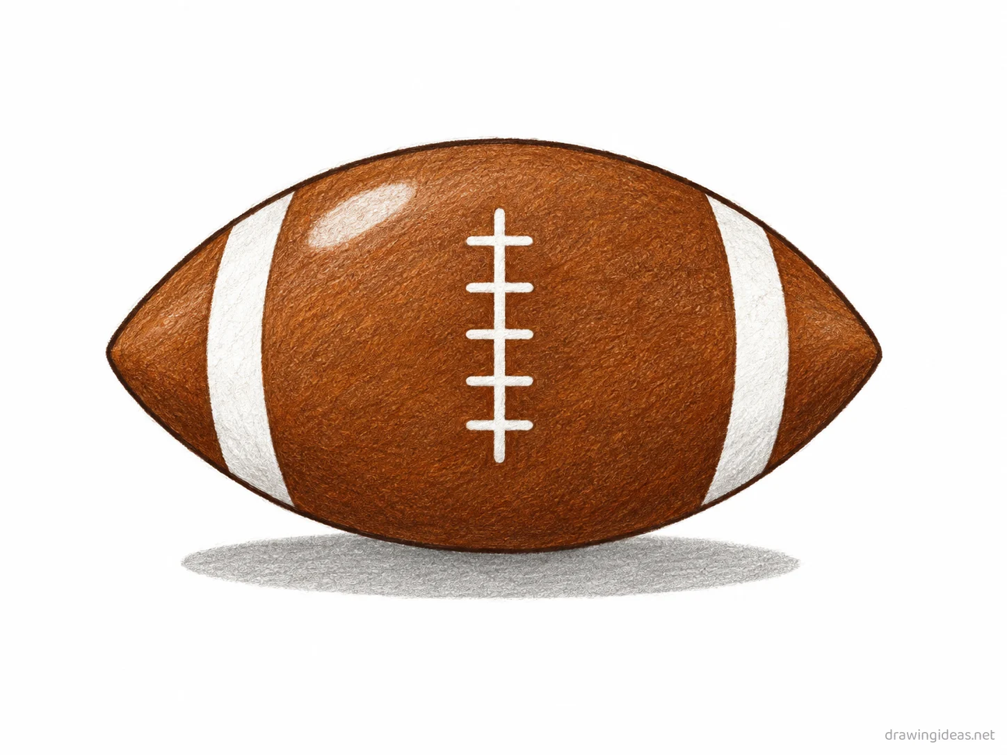 Football drawing — hand-drawn football illustration with ink lines and soft colors