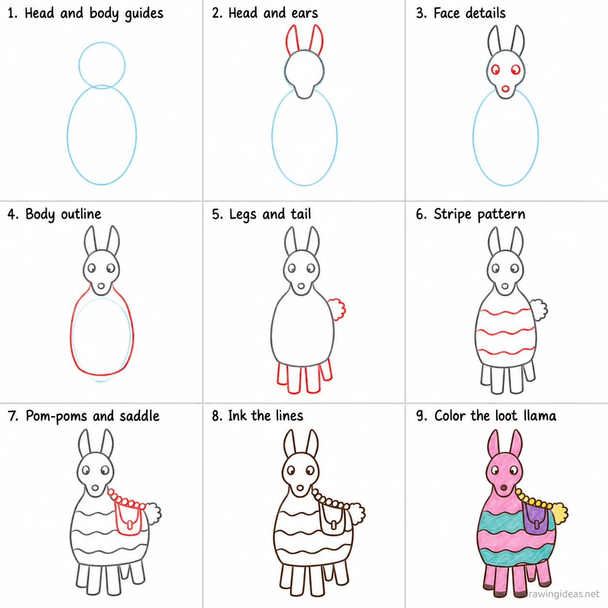 How to draw Fortnite step by step — 9-step Fortnite drawing tutorial sheet