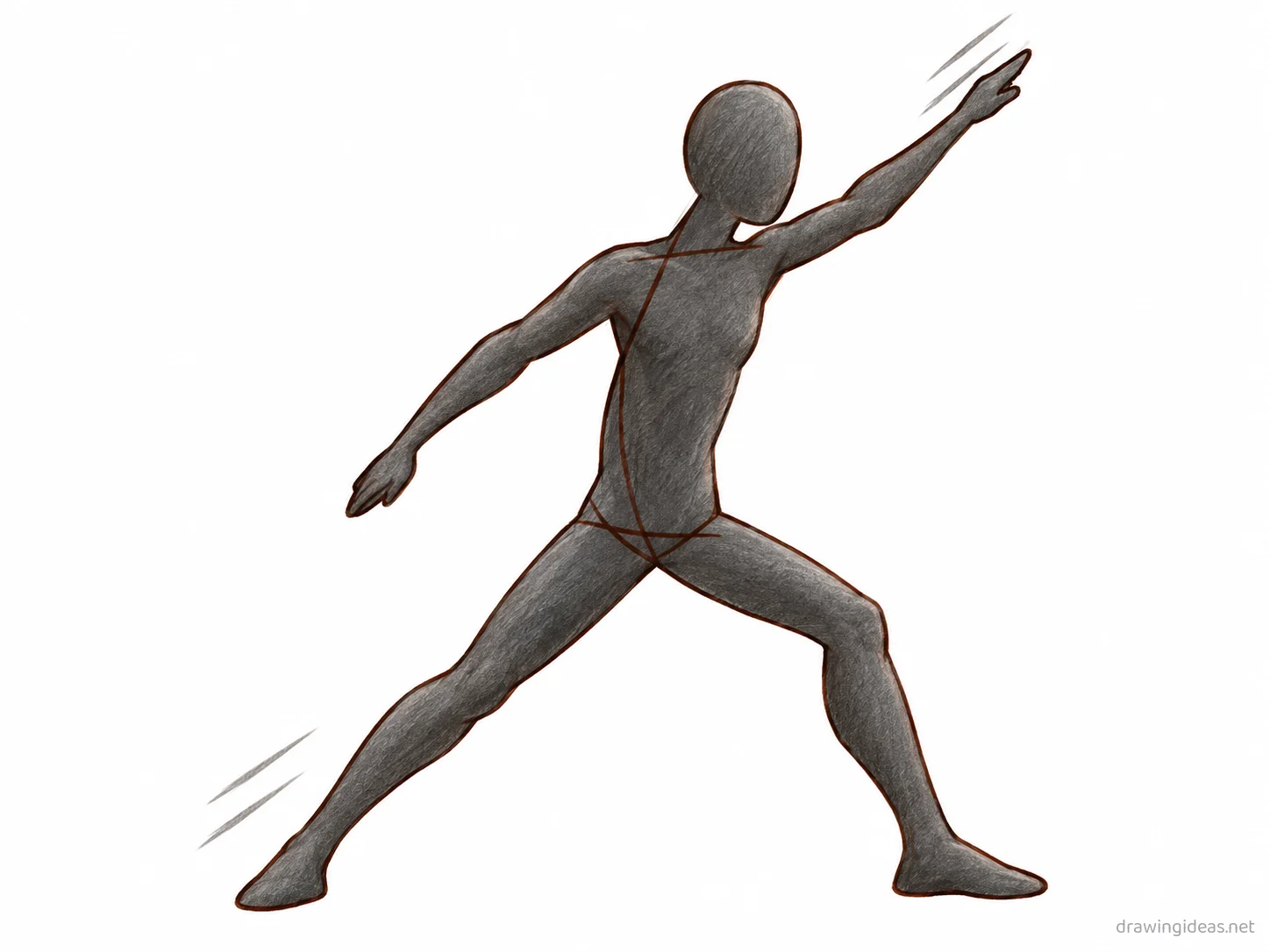 Gesture drawing — hand-drawn gesture illustration with ink lines and soft colors