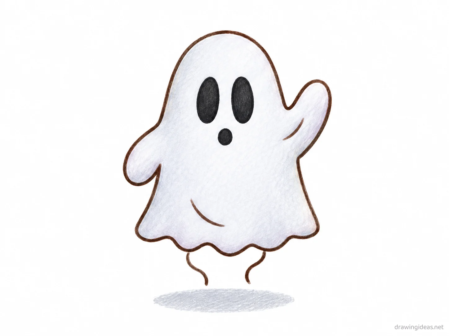 Ghost drawing — hand-drawn ghost illustration with ink lines and soft colors