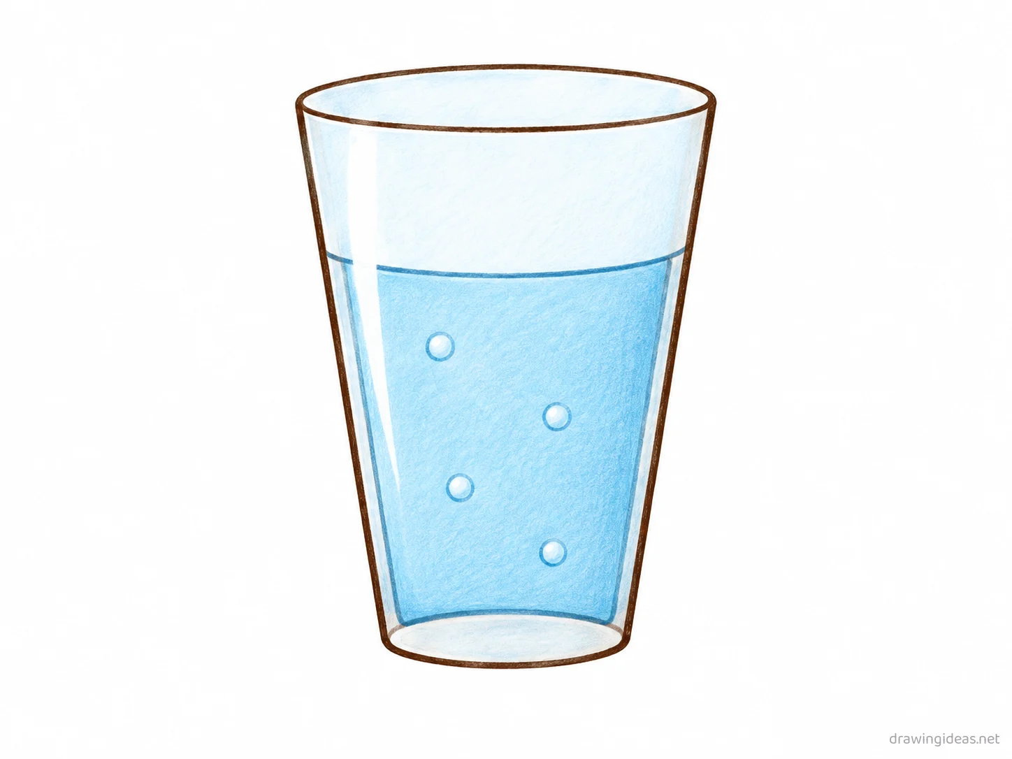 Glass drawing — hand-drawn glass illustration with ink lines and soft colors