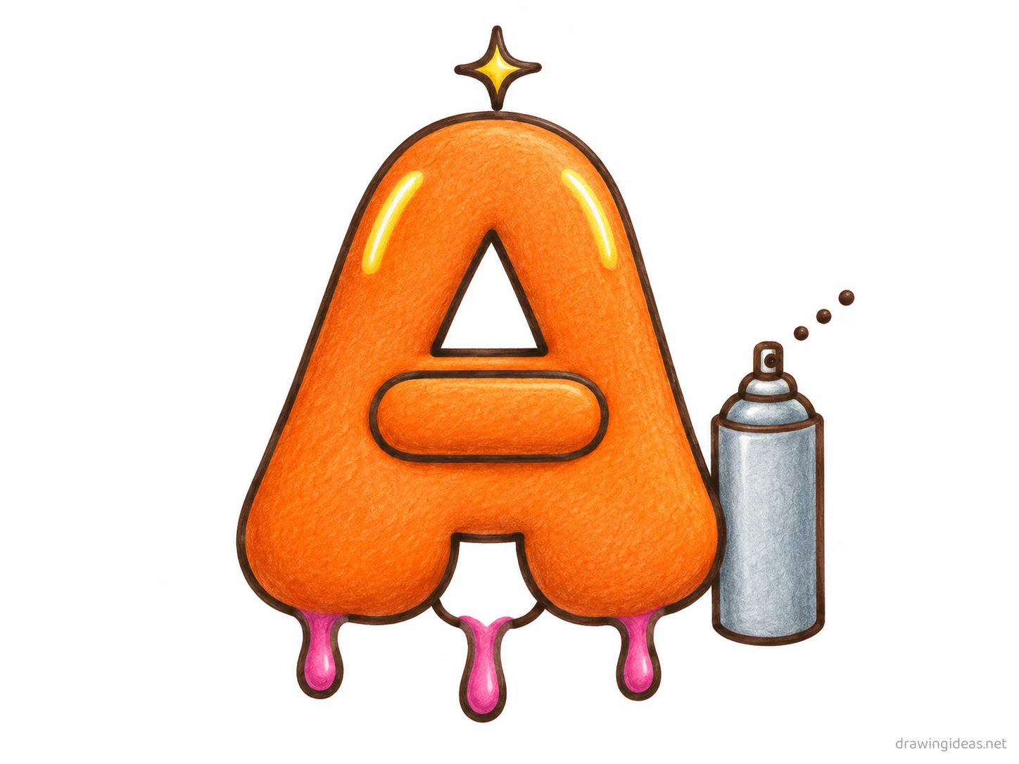 Graffiti drawing — hand-drawn graffiti illustration with ink lines and soft colors