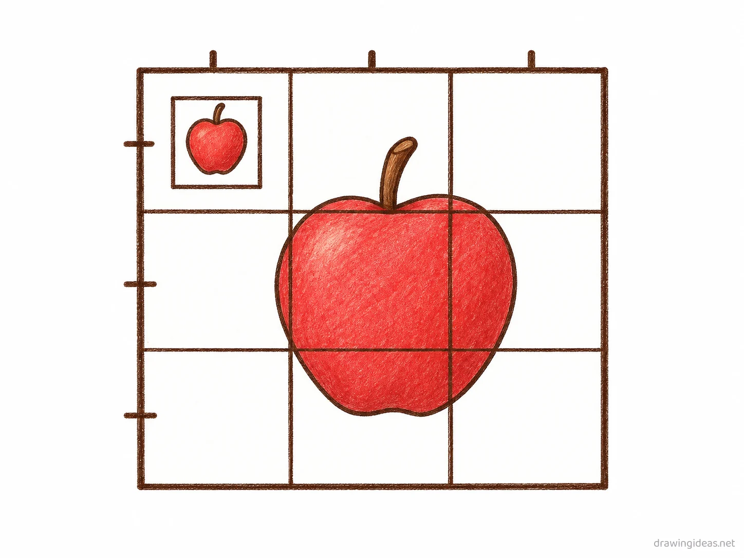 Grid Tool drawing — hand-drawn grid tool illustration with ink lines and soft colors