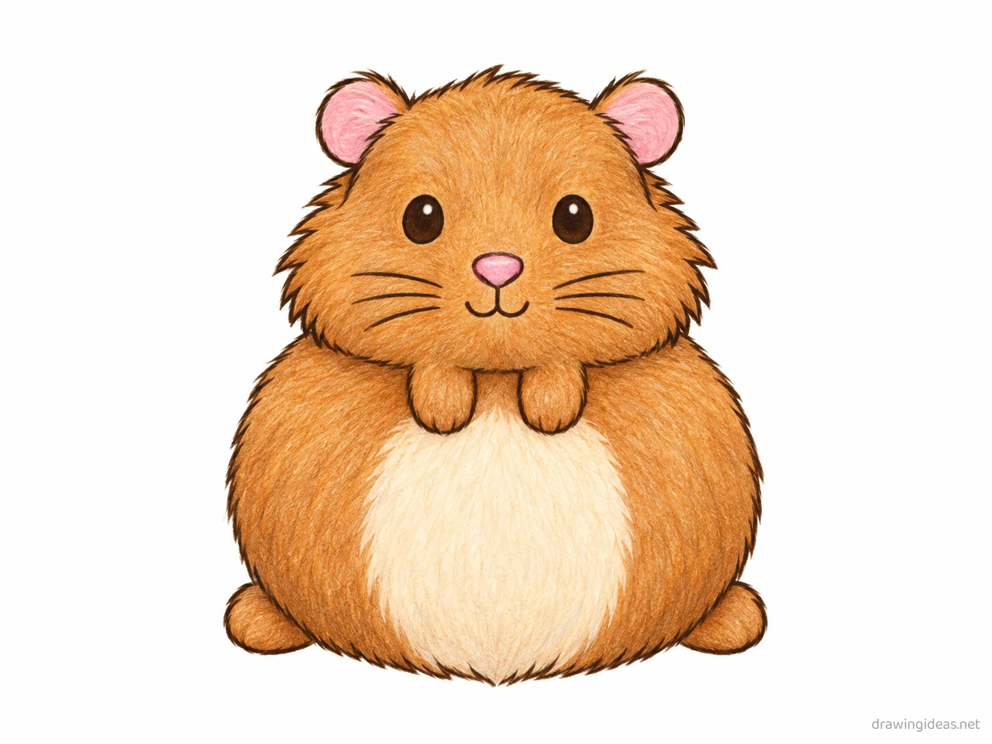 Guinea Pig drawing — hand-drawn guinea pig illustration with ink lines and soft colors