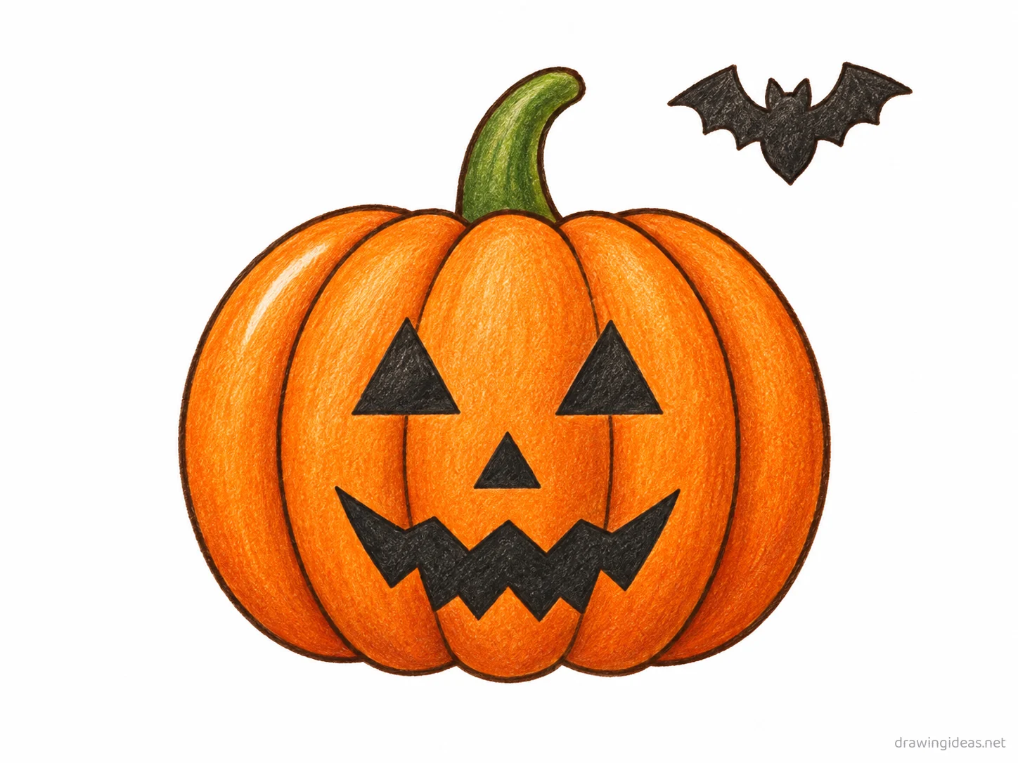 Halloween drawing — hand-drawn Halloween illustration with ink lines and soft colors