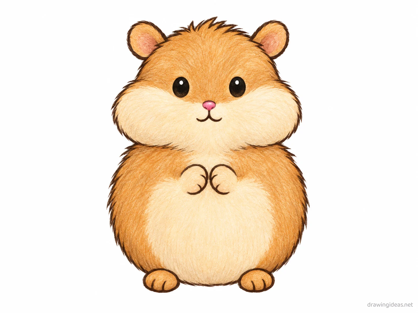 Hamster drawing — hand-drawn hamster illustration with ink lines and soft colors