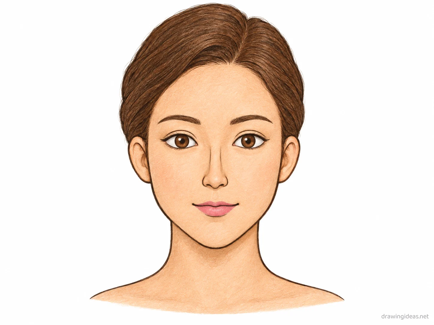 Head drawing — hand-drawn head illustration with ink lines and soft colors