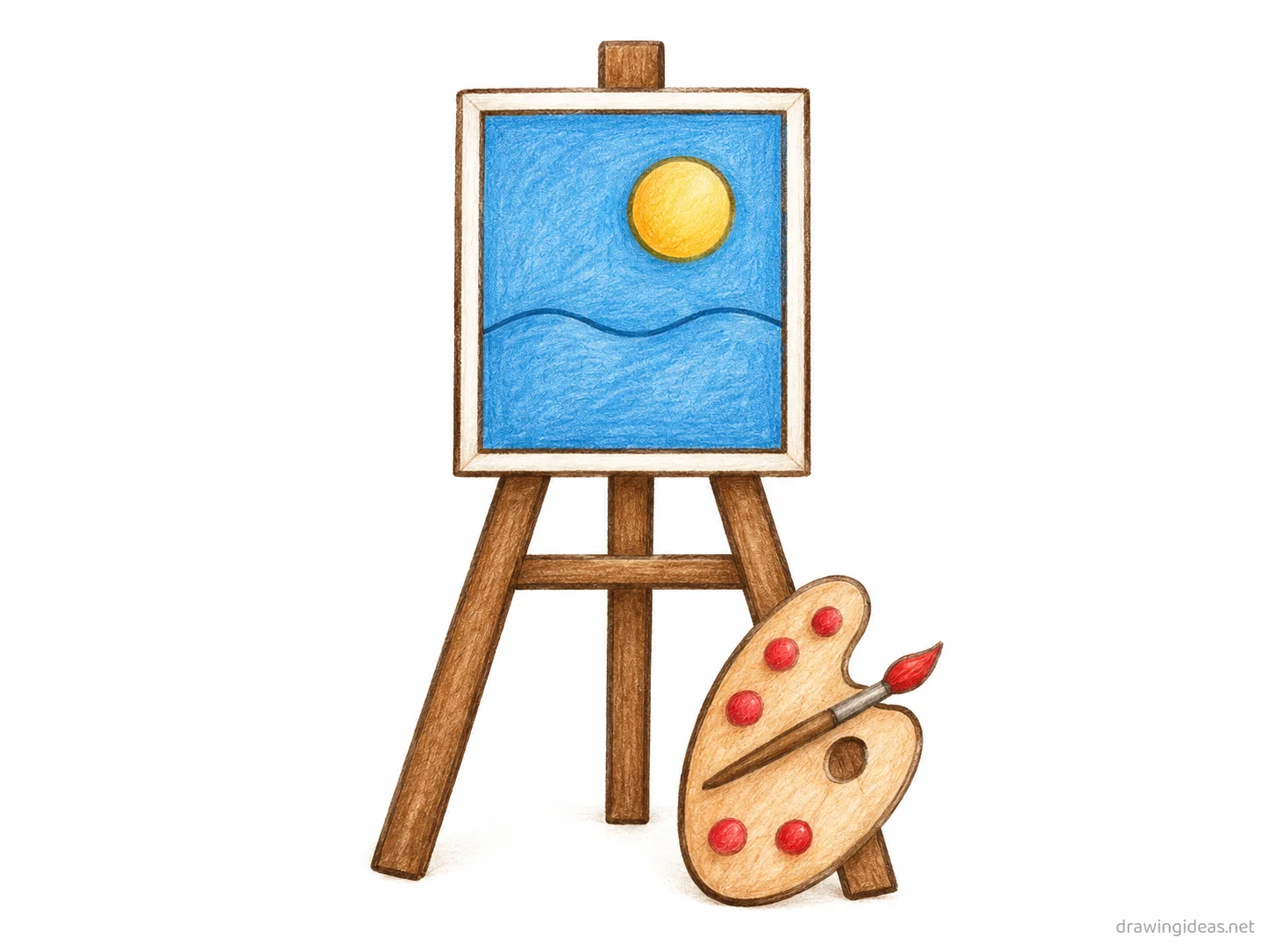 Hobby drawing — hand-drawn hobby illustration with ink lines and soft colors