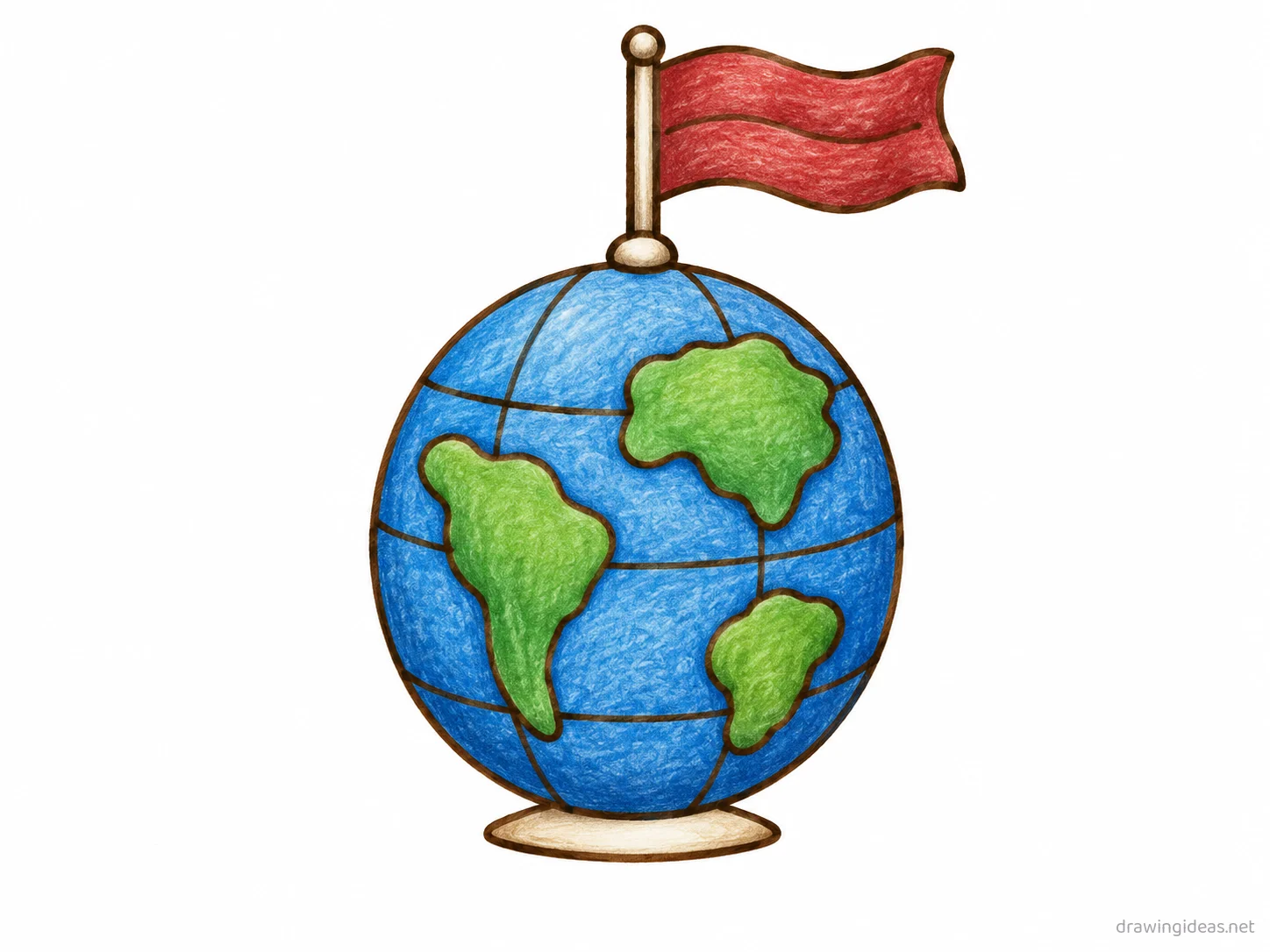Imperialism drawing — hand-drawn imperialism illustration with ink lines and soft colors
